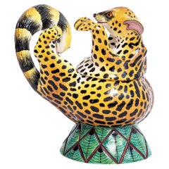 Ceramic  Genet Cat Jewelry  Box  , hand made in South Africa