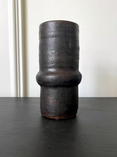 Ceramic Geometrical Vase with Black Metallic Glaze Beatrice Wood