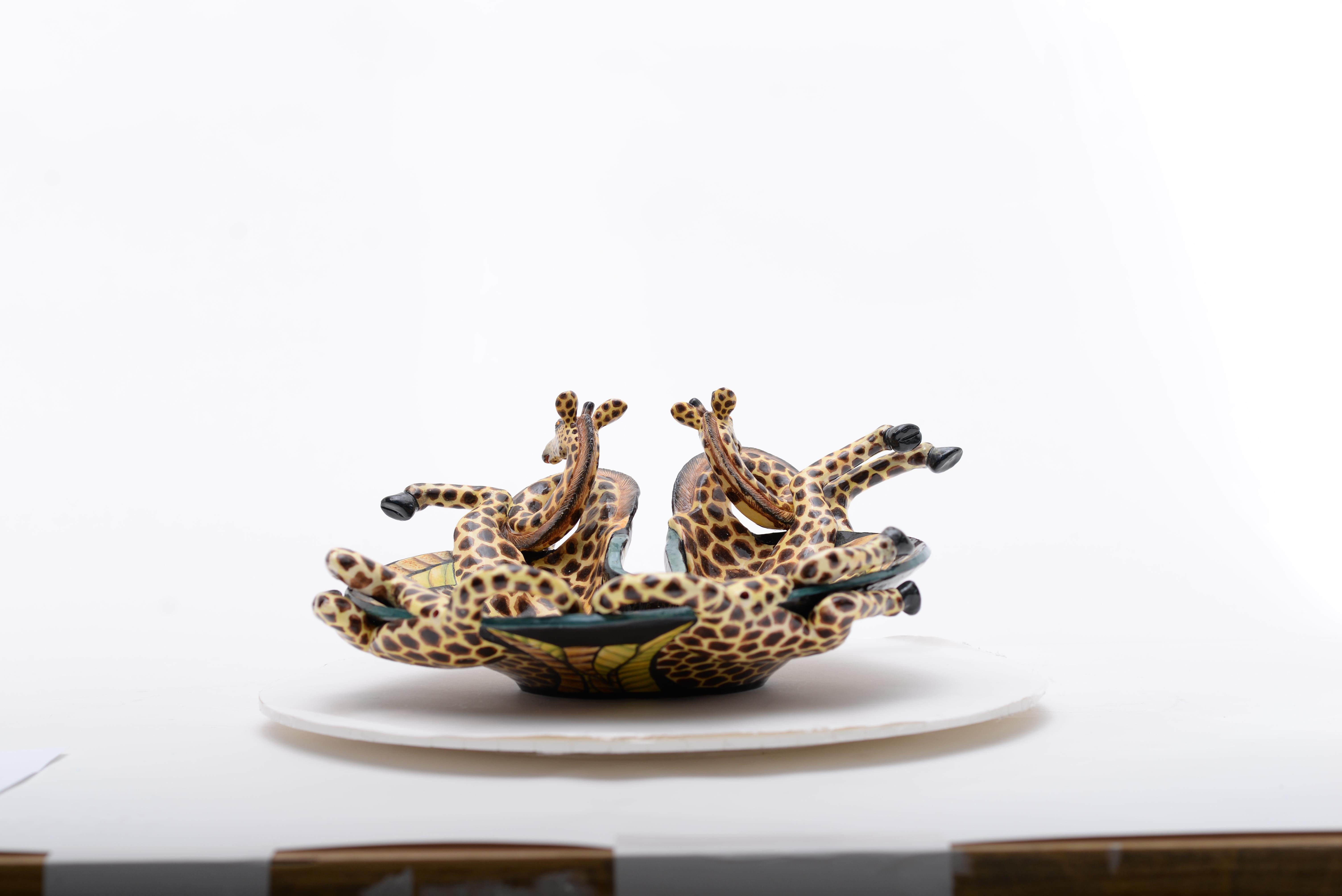 Contemporary Ceramic Giraffe Bowl by Ardmore made in South Africa For Sale