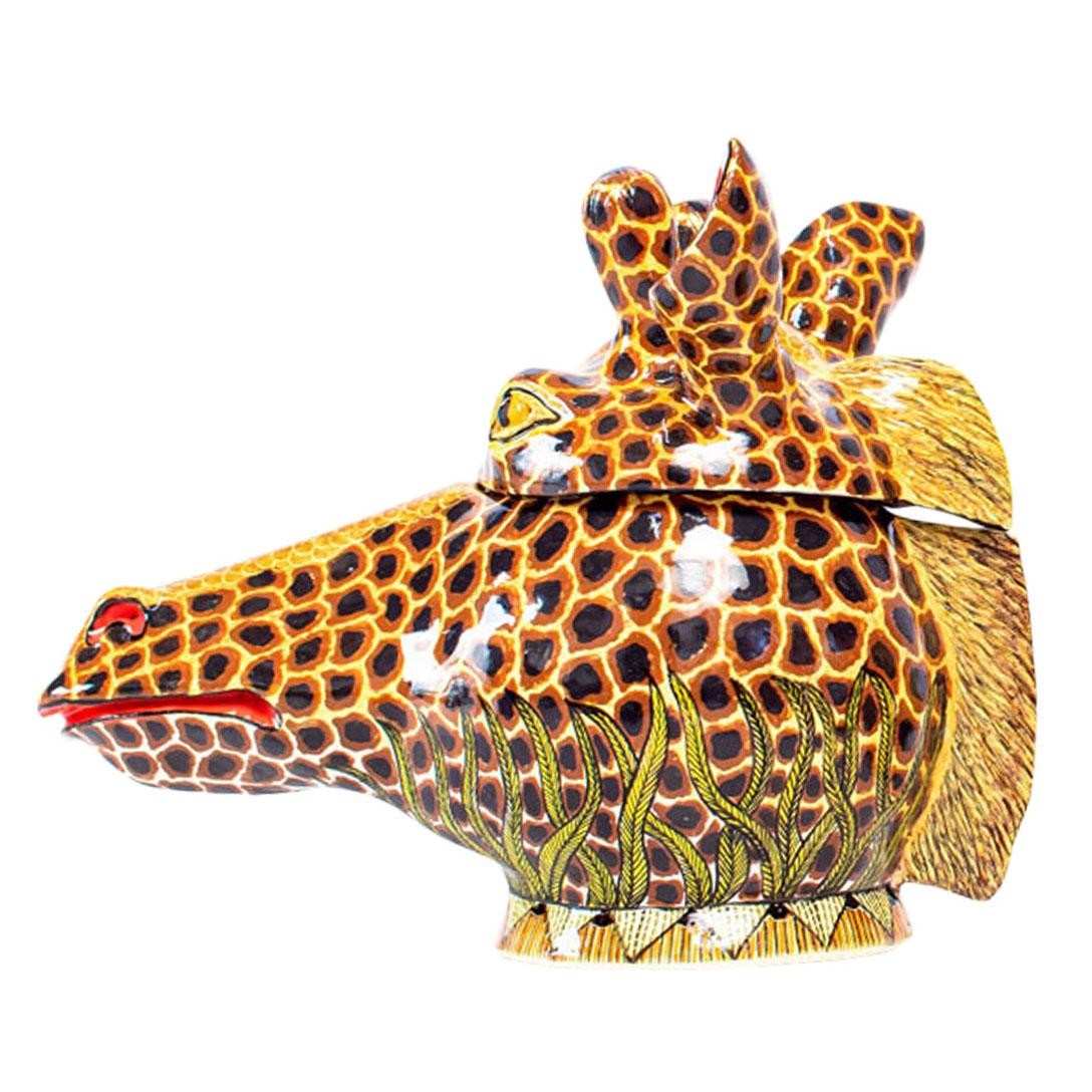 Modern Ceramic Giraffe Head  Jewelry Box  , hand made in South Africa