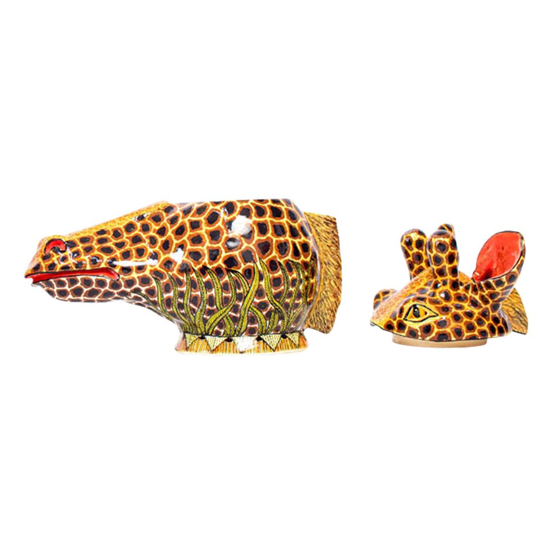 Modern Ceramic Giraffe Head  Jewelry Box  , hand made in South Africa For Sale