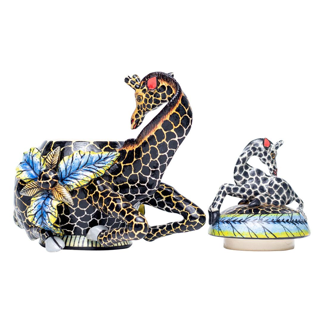 Modern Ceramic Giraffe  Jewelry Box  , hand made in South Africa