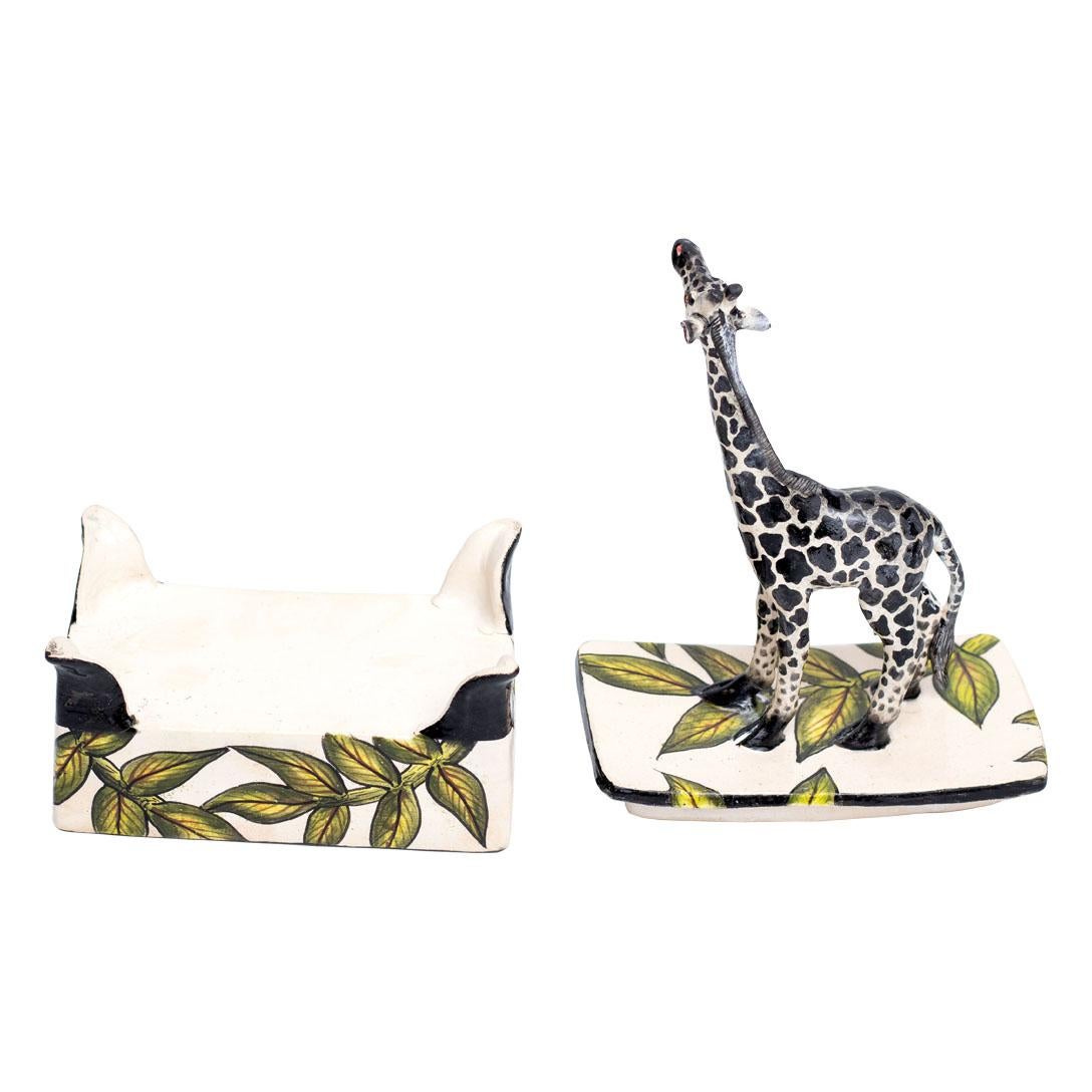 South African Ceramic Giraffe  Jewelry Box , hand made in South Africa