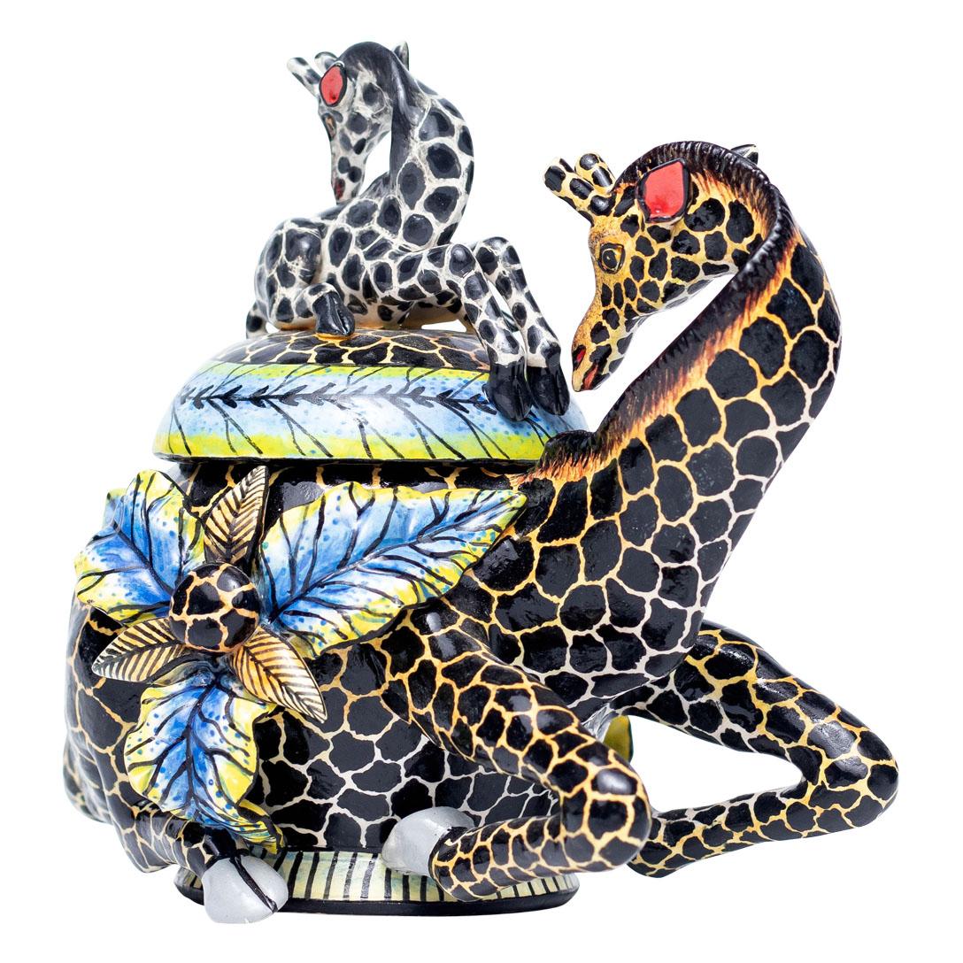 South African Ceramic Giraffe  Jewelry Box  , hand made in South Africa