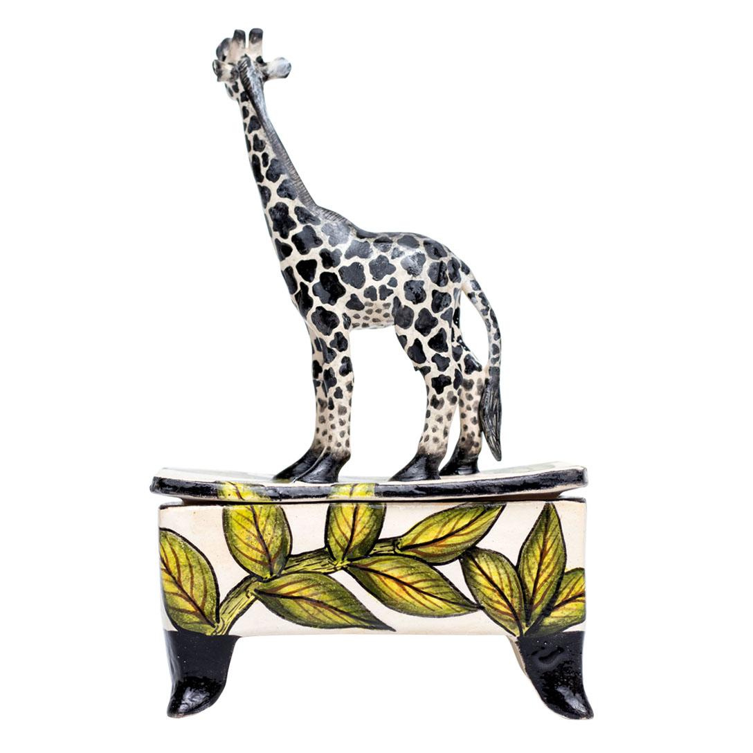 Fired Ceramic Giraffe  Jewelry Box , hand made in South Africa