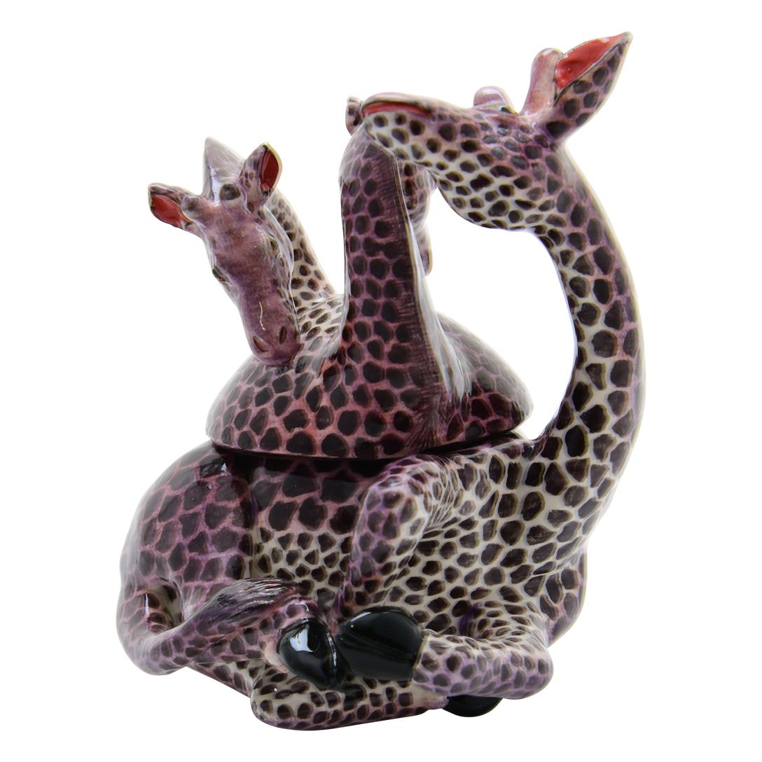 Ceramic  Giraffe Jewelry  Box  , hand made in South Africa In Excellent Condition For Sale In North Miami, FL