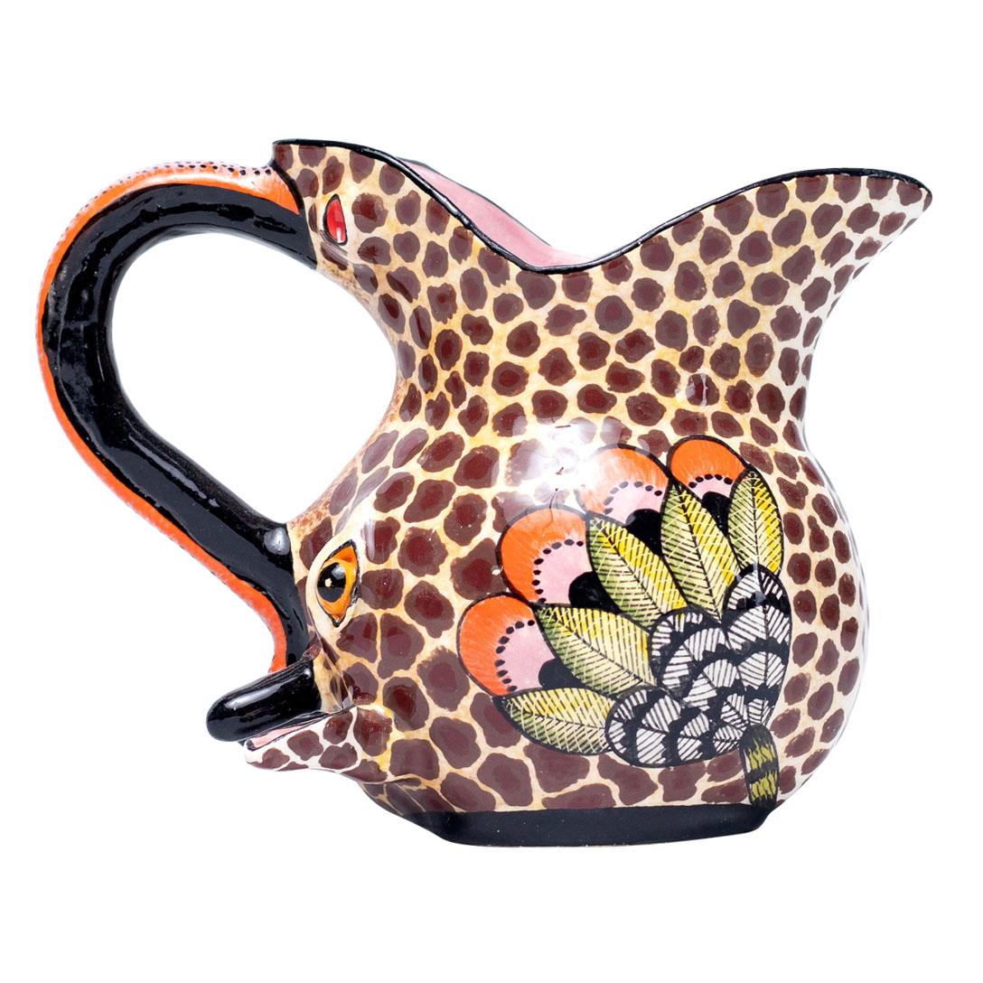 Fired Ceramic Giraffe Jug  , hand made in South Africa For Sale