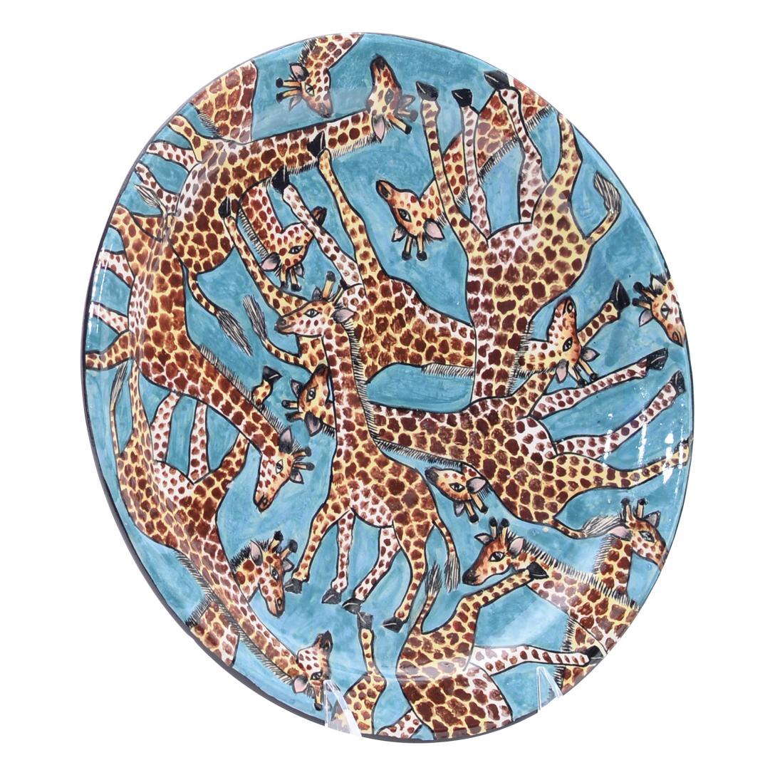 South African Ceramic Giraffe Plate, Hand  made in South Africa