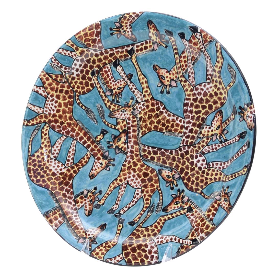 Fired Ceramic Giraffe Plate, Hand  made in South Africa