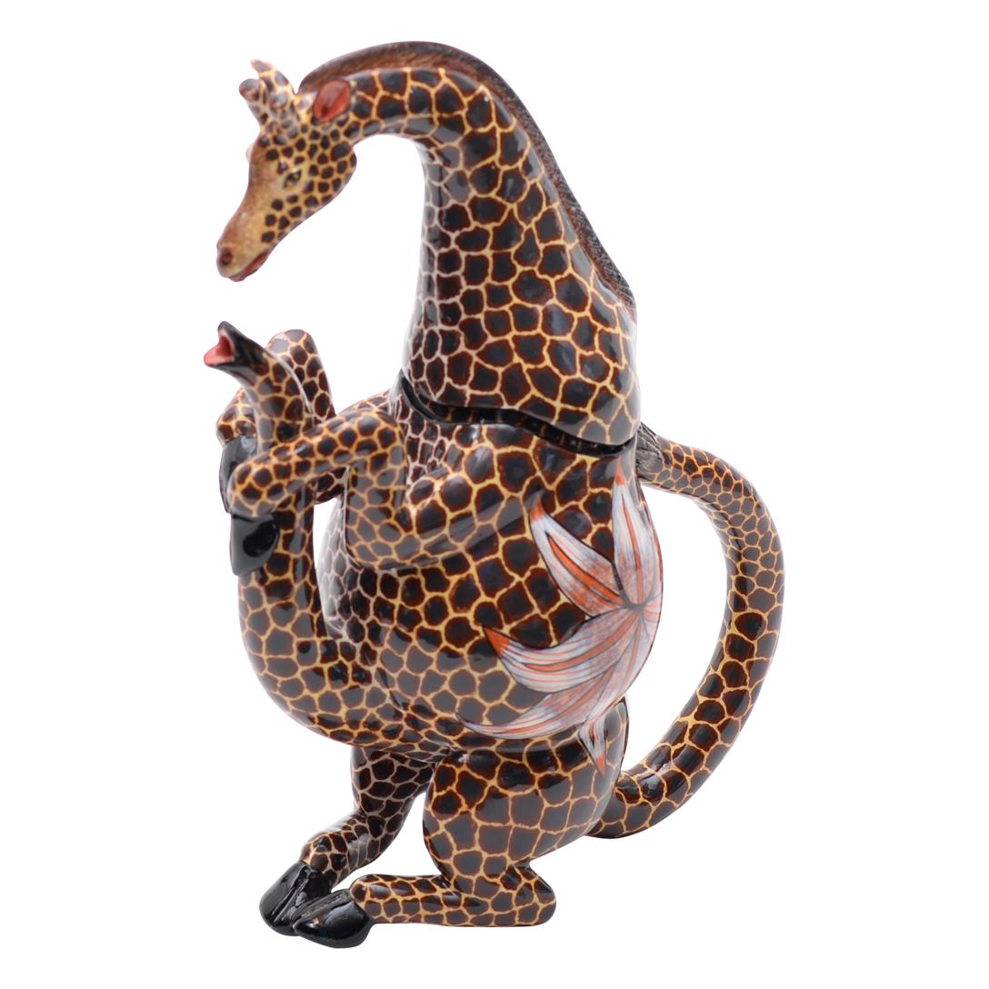 Moderno Giraffa in ceramica  teiera  , realizzato a mano in Sudafrica in vendita