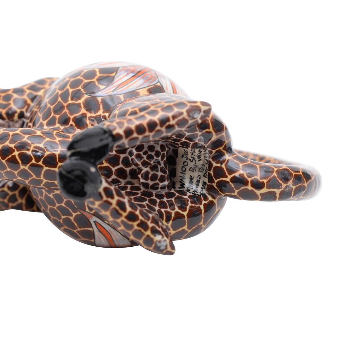 Sudafricano Giraffa in ceramica  teiera  , realizzato a mano in Sudafrica in vendita