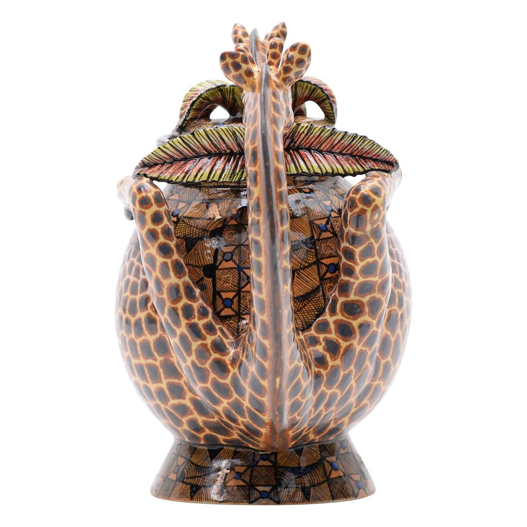 Fired Ceramic Giraffe  teapot  , hand made in South Africa