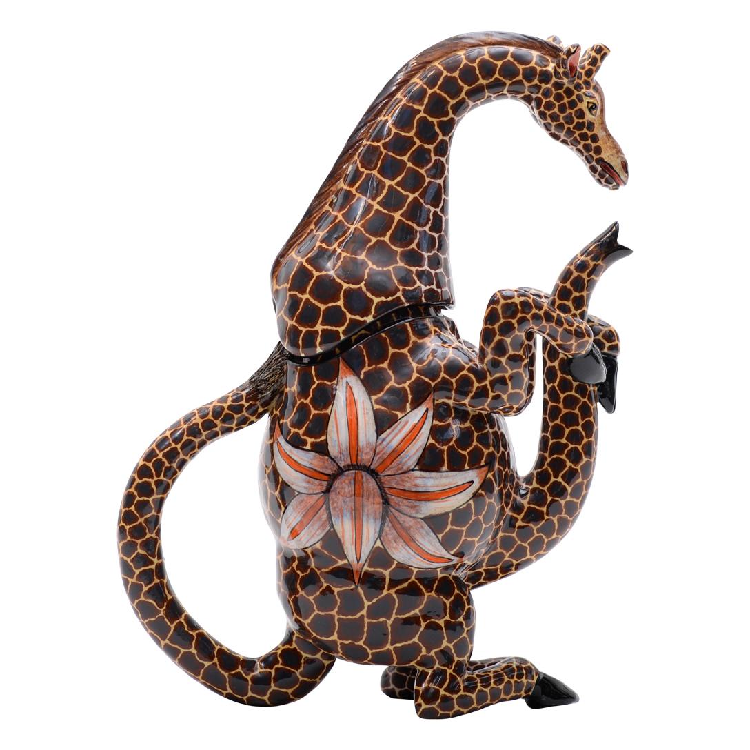Cotto in fornace Giraffa in ceramica  teiera  , realizzato a mano in Sudafrica in vendita