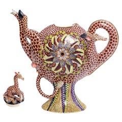 Ceramic Giraffe Teapot , hand made in South Africa