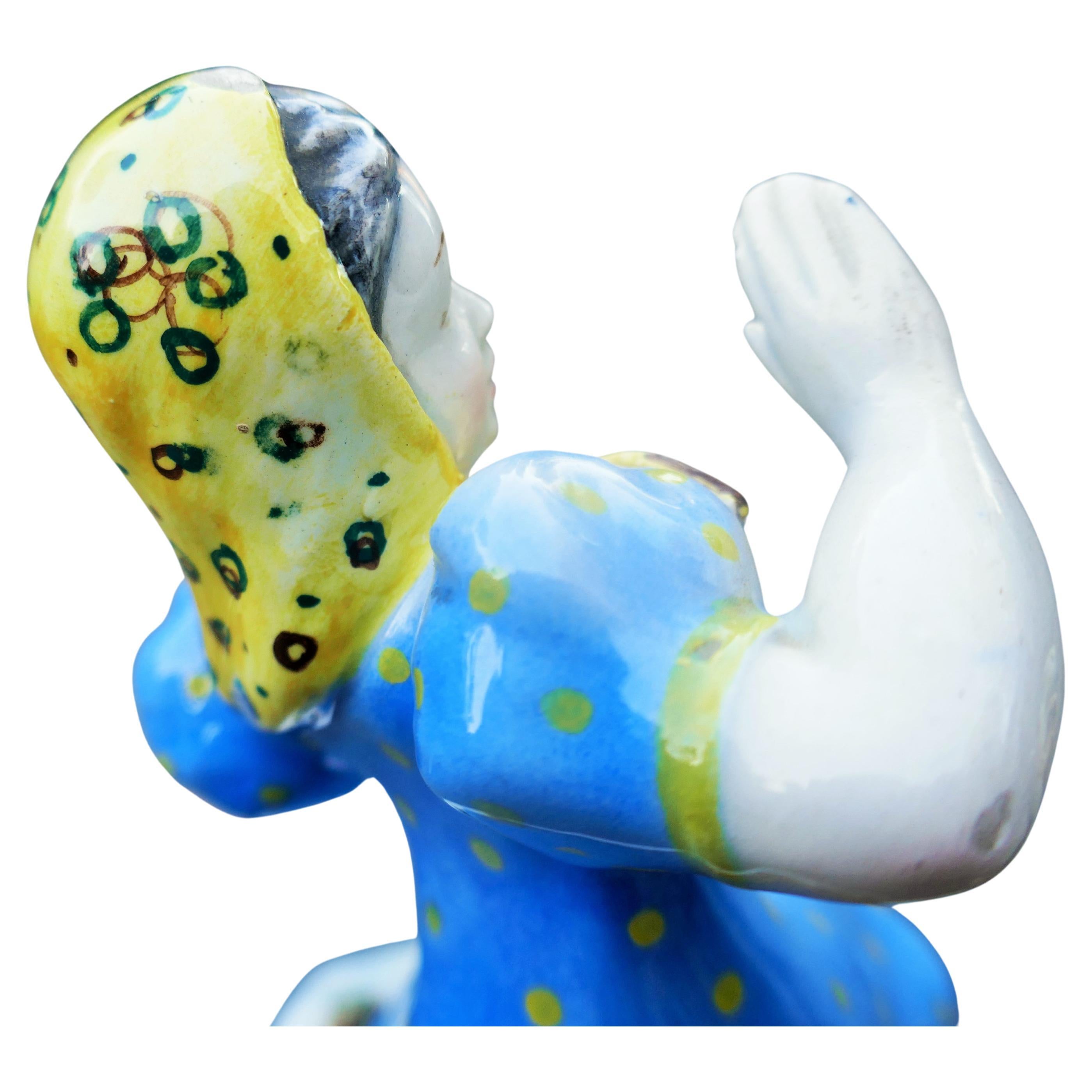 Céramique Ceramic girl with squirrel Ronzan style - Lenci - Essevi en vente