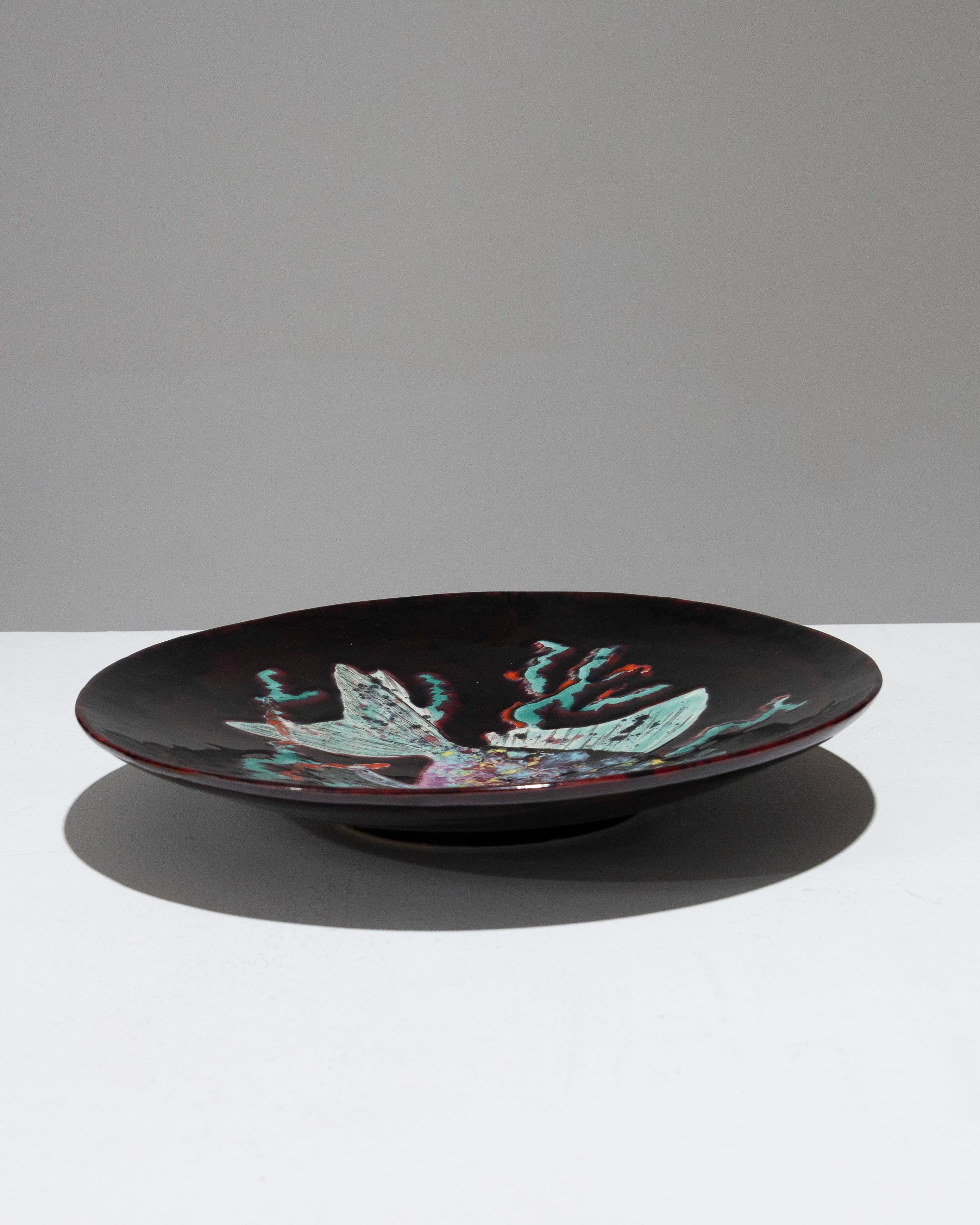Keramikschale in Fischform, glasiert, 1950er-Jahre (20. Jahrhundert) im Angebot