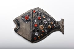 Ceramic Glazed Fish Wall Mounted Sculpture by Perignem, Belgium