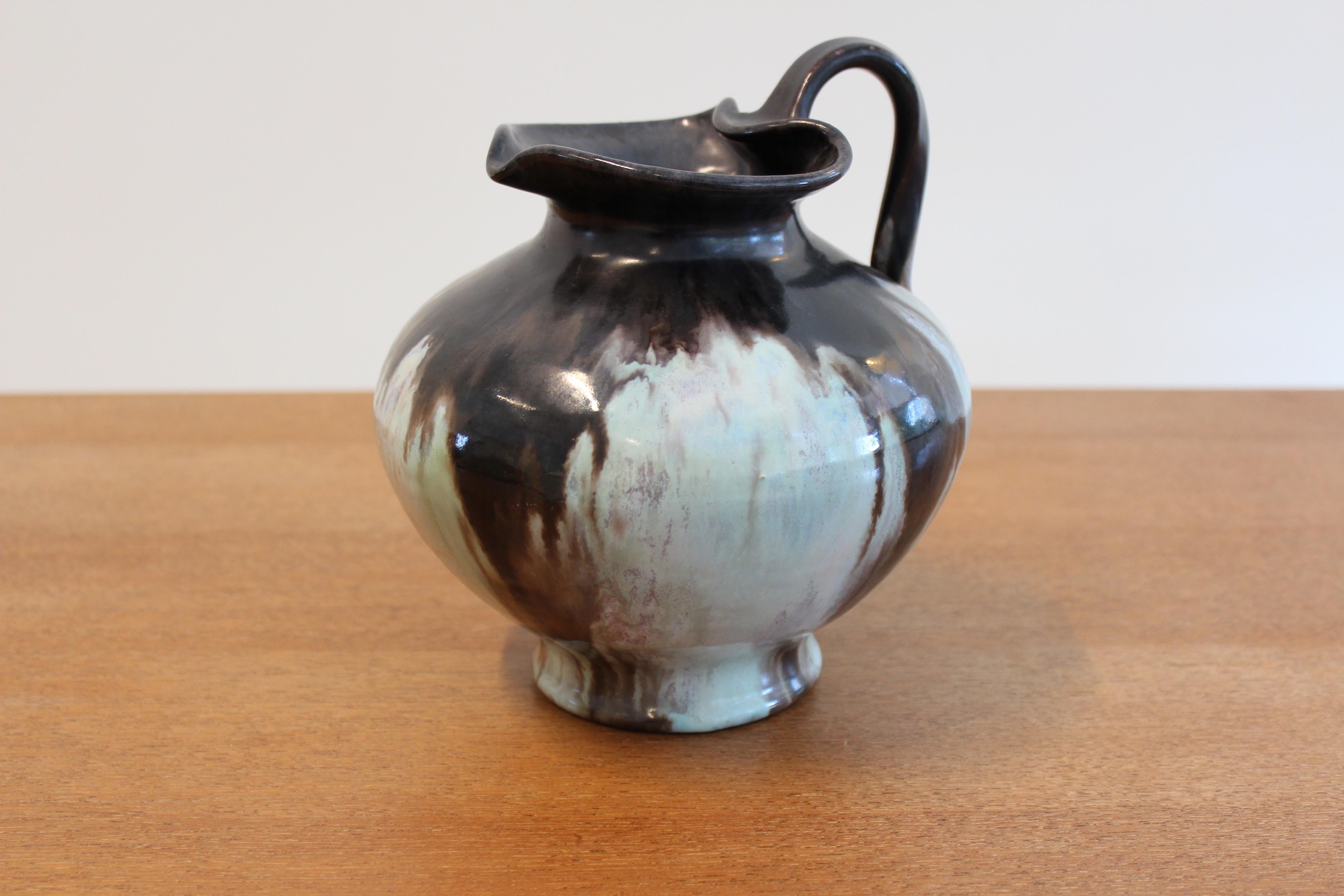 Mid-Century Modern Ceramic Glazed ‘Mobach Utrecht’ Jug, Signed For Sale