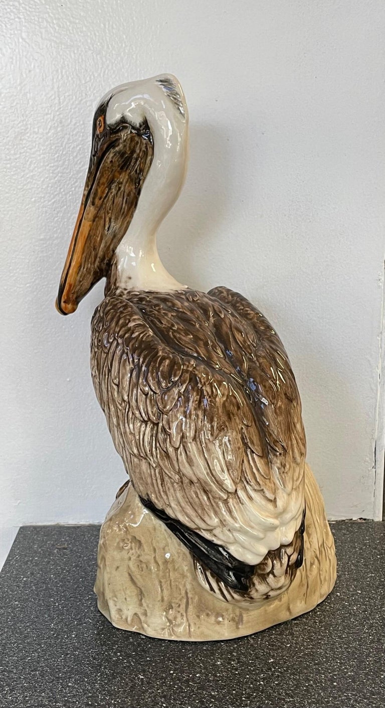 Ceramic Glazed Pelican Statue by Townsend For Sale at 1stDibs