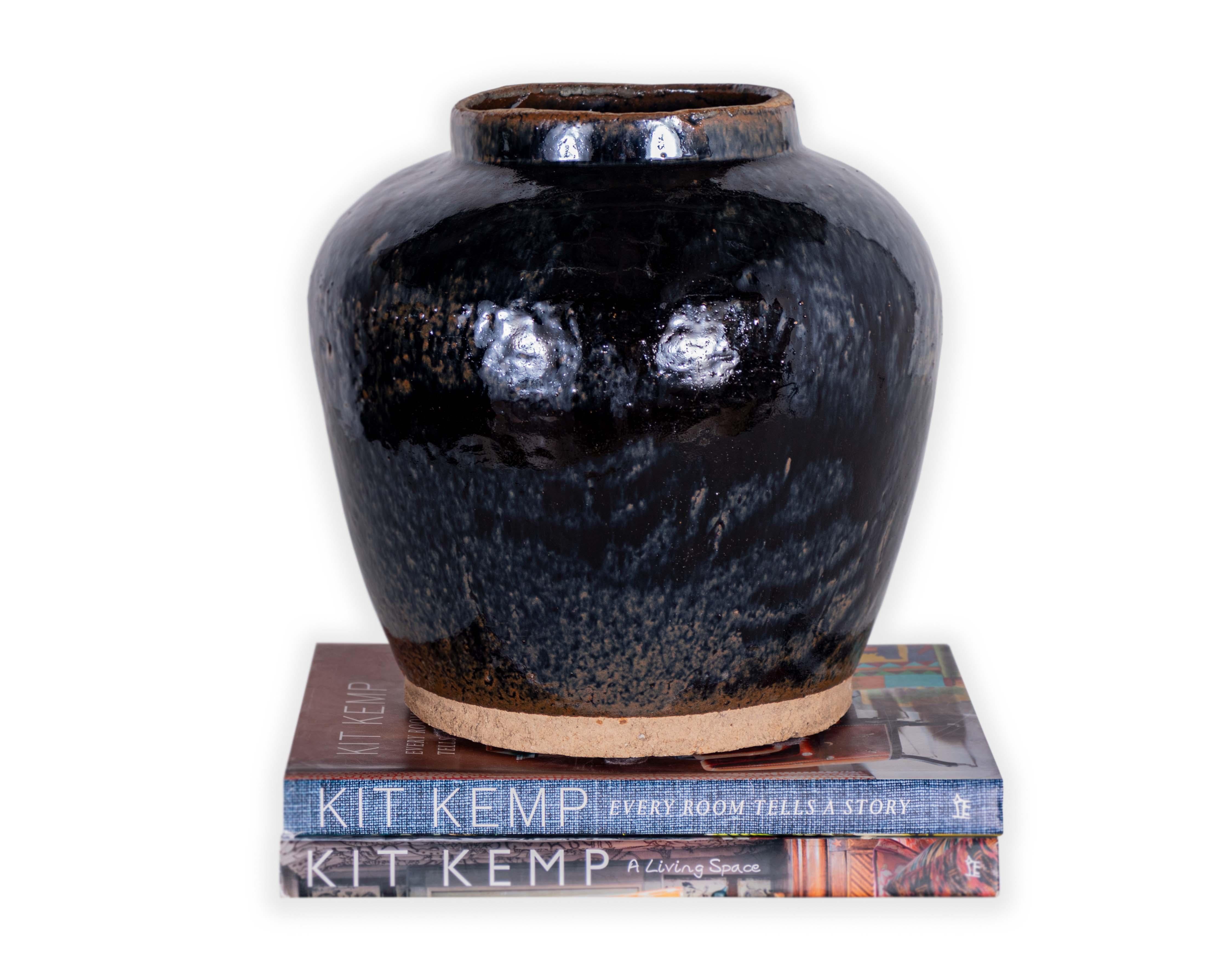 Contemporary Ceramic Glazed Storage Jar For Sale