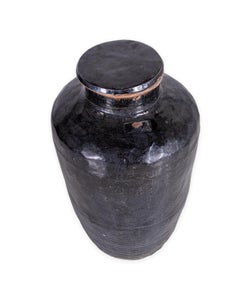 Ceramic Glazed Storage Jar with Lid