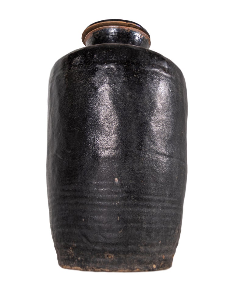 Ceramic Glazed Storage Jar with Lid For Sale at 1stDibs