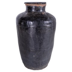 Ceramic Glazed Storage Jar with Lid