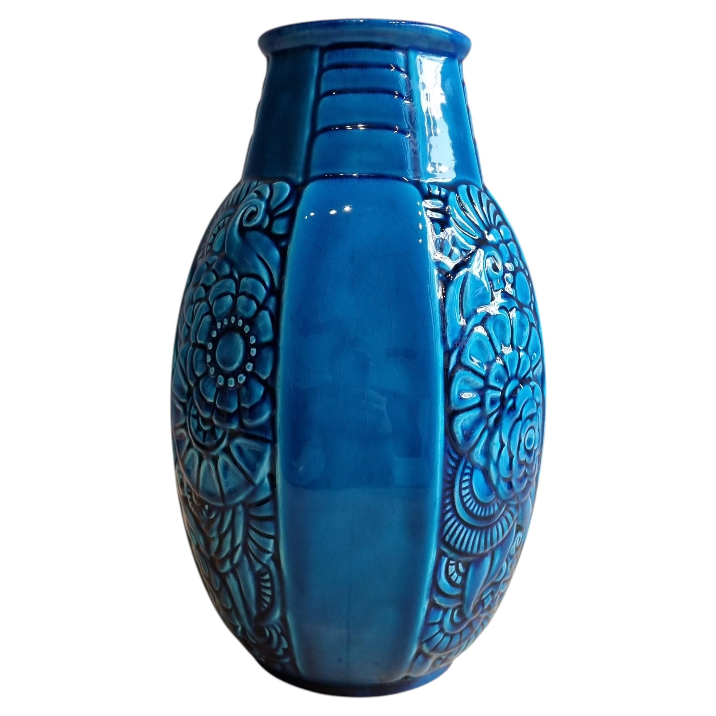 Art Deco Glazed Ceramic Vase by Paul Milet for Sevres, France, 1930 For Sale