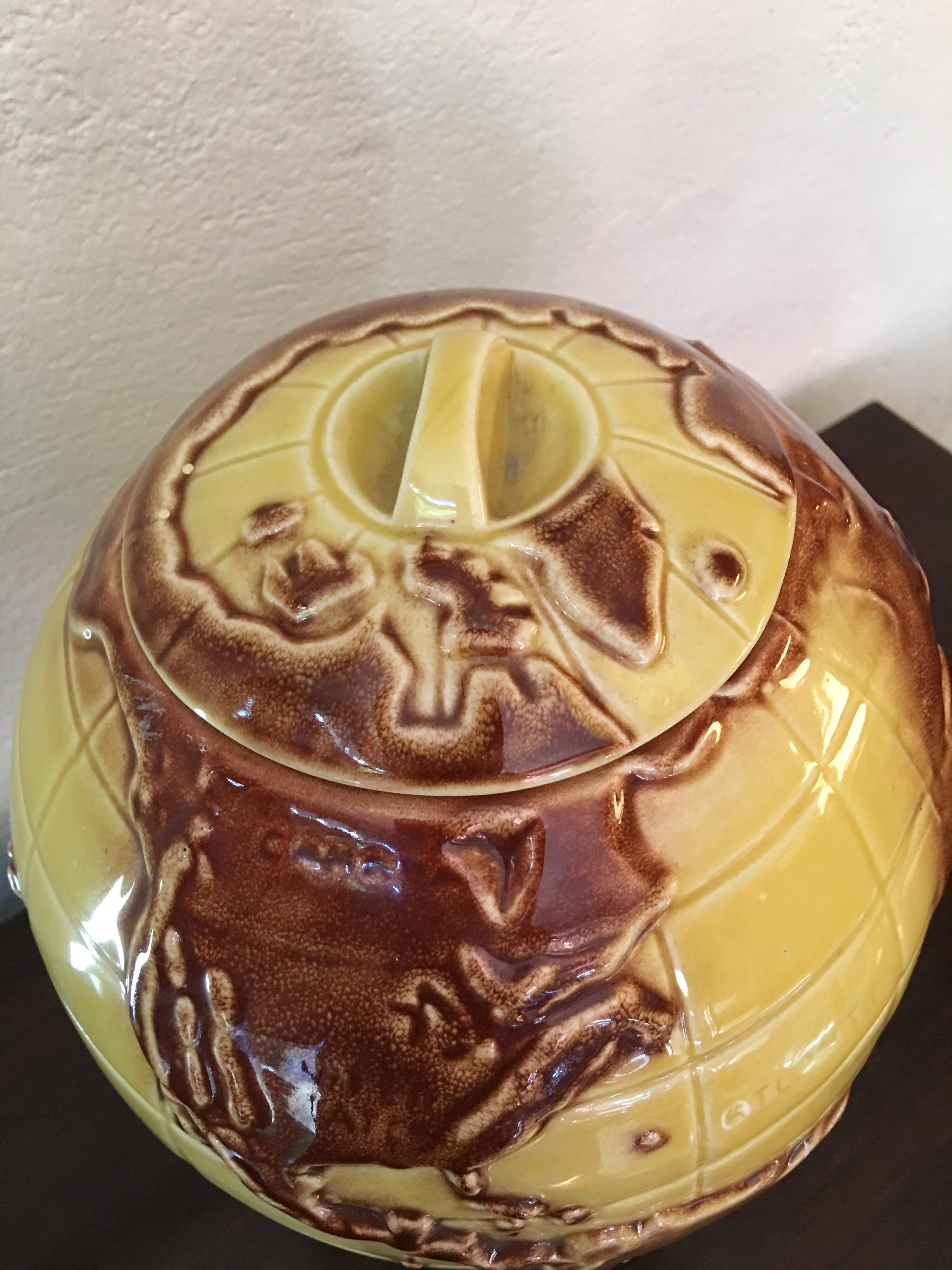 Mid-Century Modern Ceramic Globe Cookie Jar