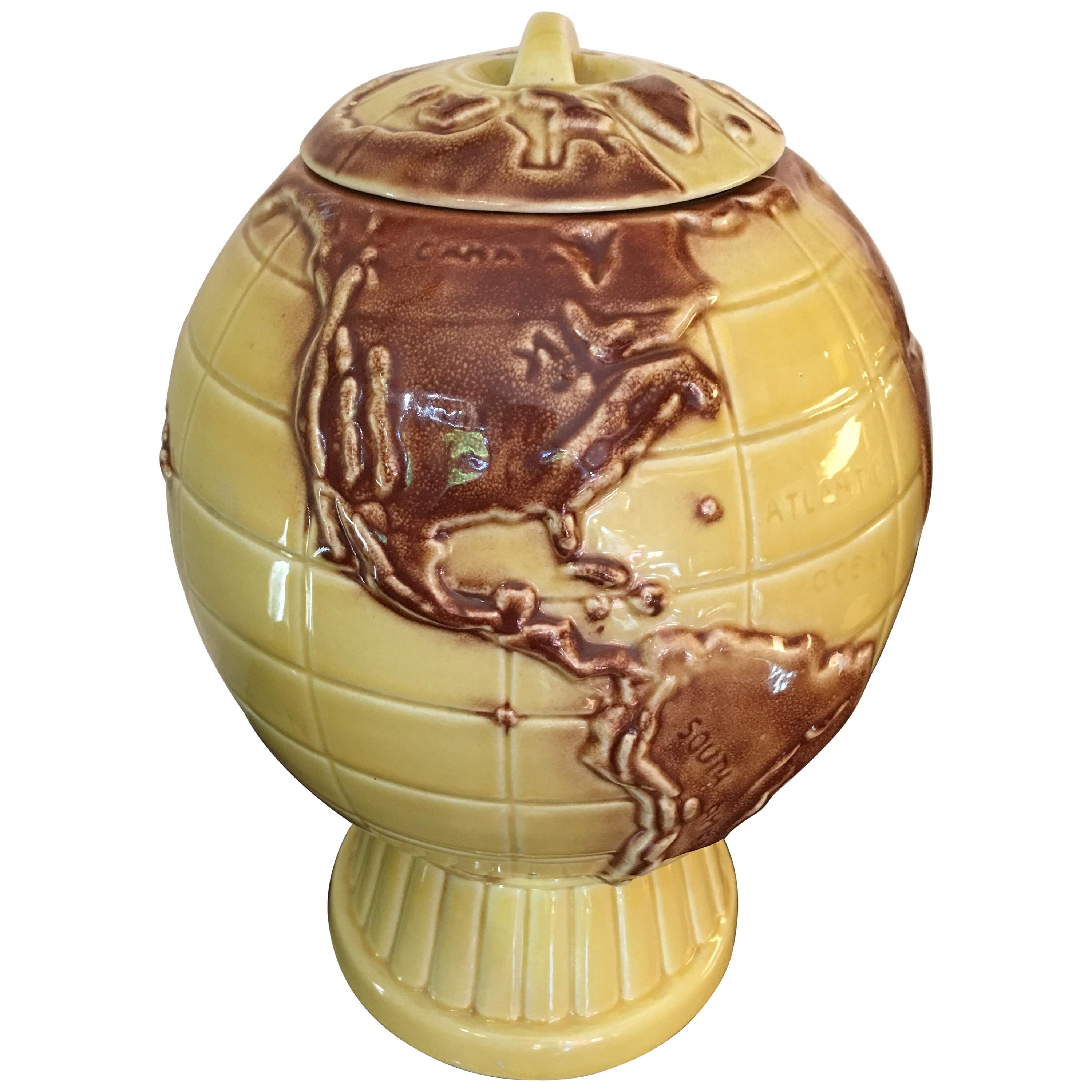 Ceramic Globe Cookie Jar