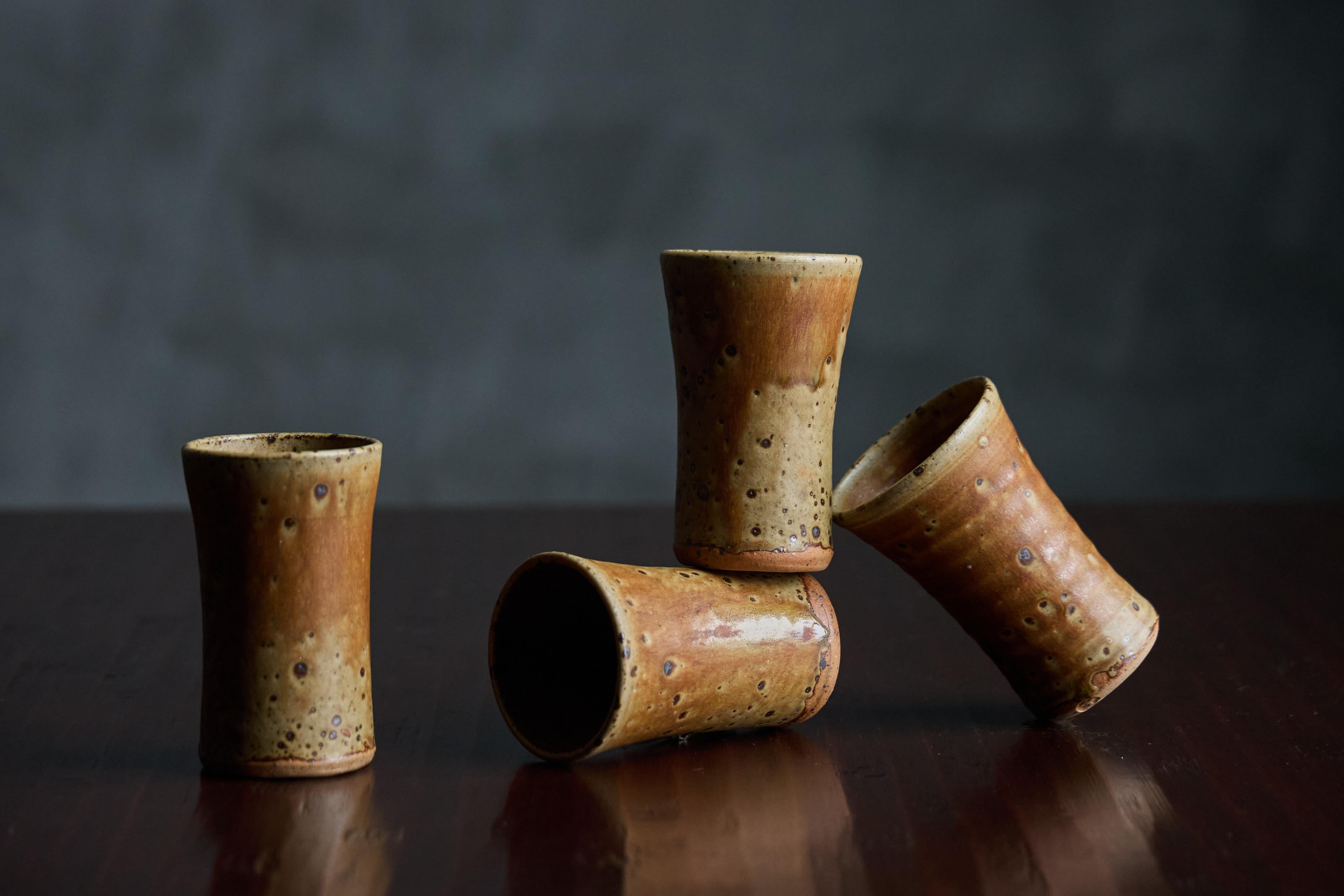 Ceramic Goblets and Pitcher By Gustave Tiffoche, France, 1970s 4