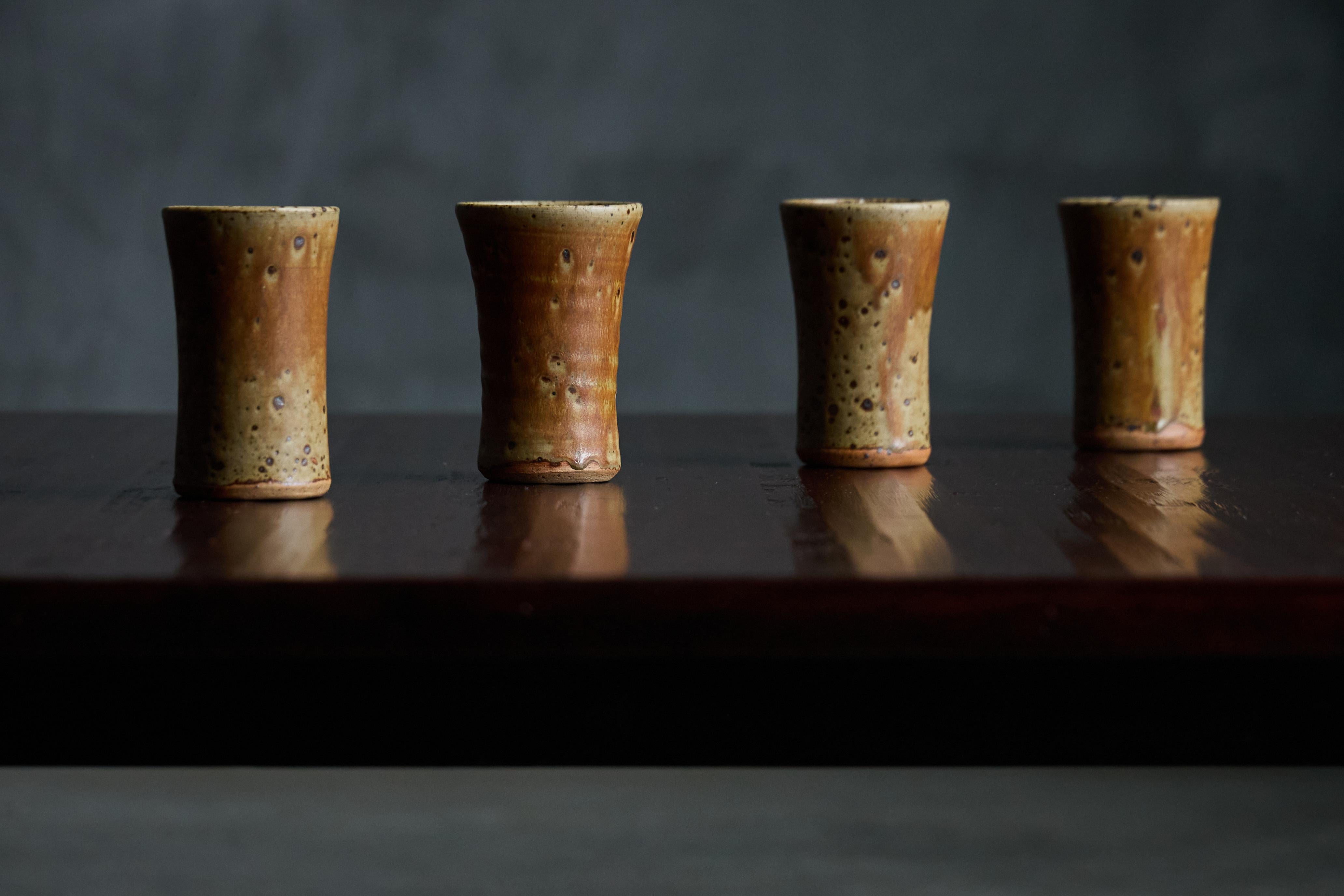 Ceramic Goblets and Pitcher By Gustave Tiffoche, France, 1970s In Excellent Condition In Antwerp, BE