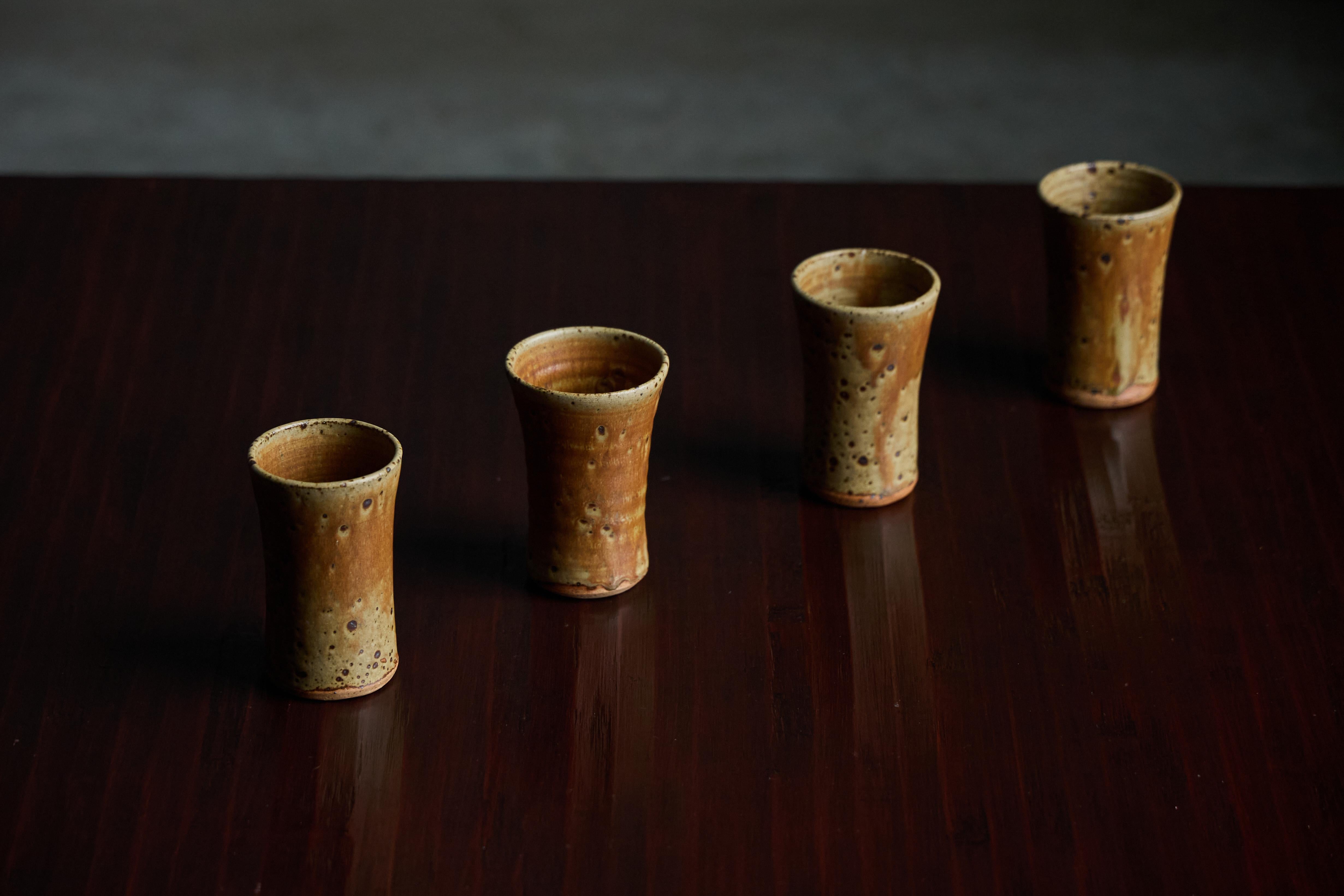 Ceramic Goblets and Pitcher By Gustave Tiffoche, France, 1970s 1