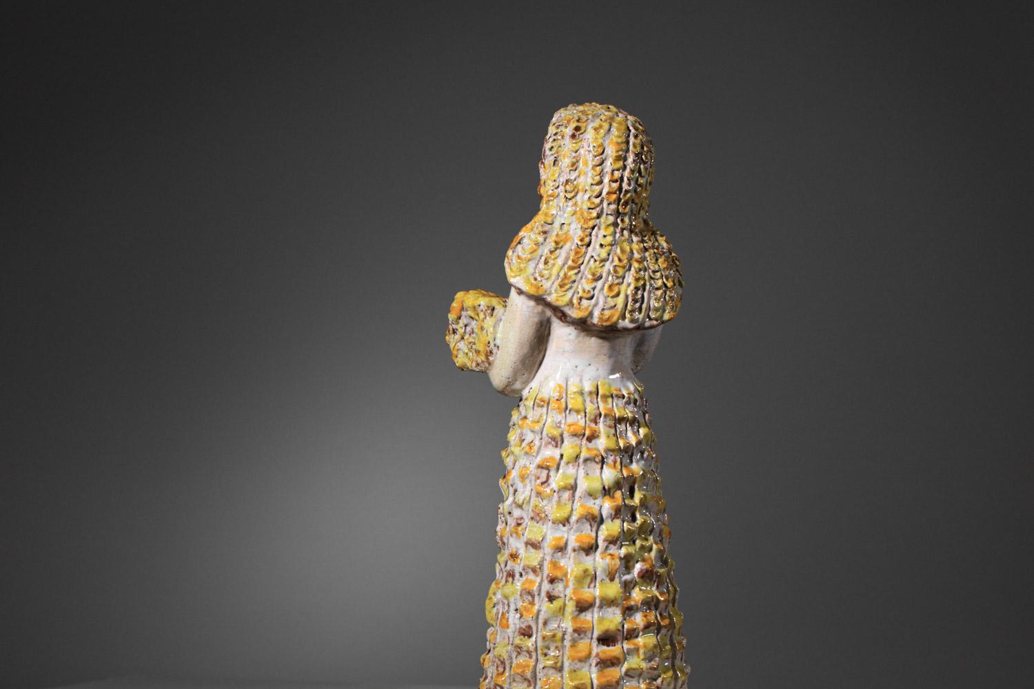 Keramikgöttin von Denise Picard aus der Werkstatt von Paul Pouchol, George Jove im Angebot 1