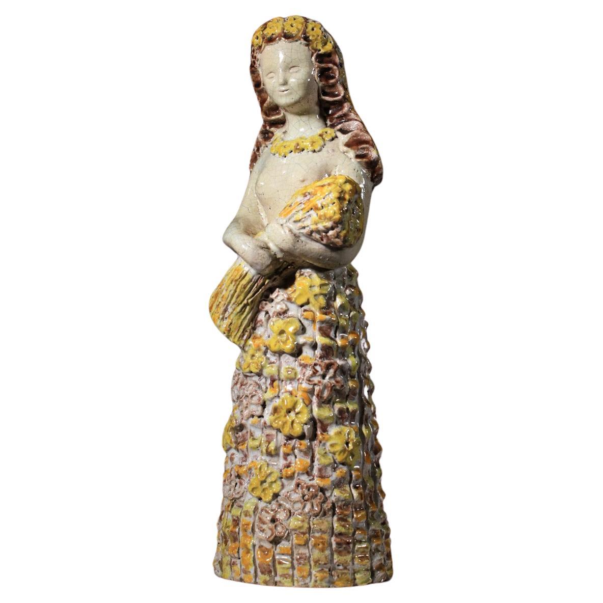 Ceramic goddess by Denise Picard from the Paul Pouchol workshop George Jove For Sale