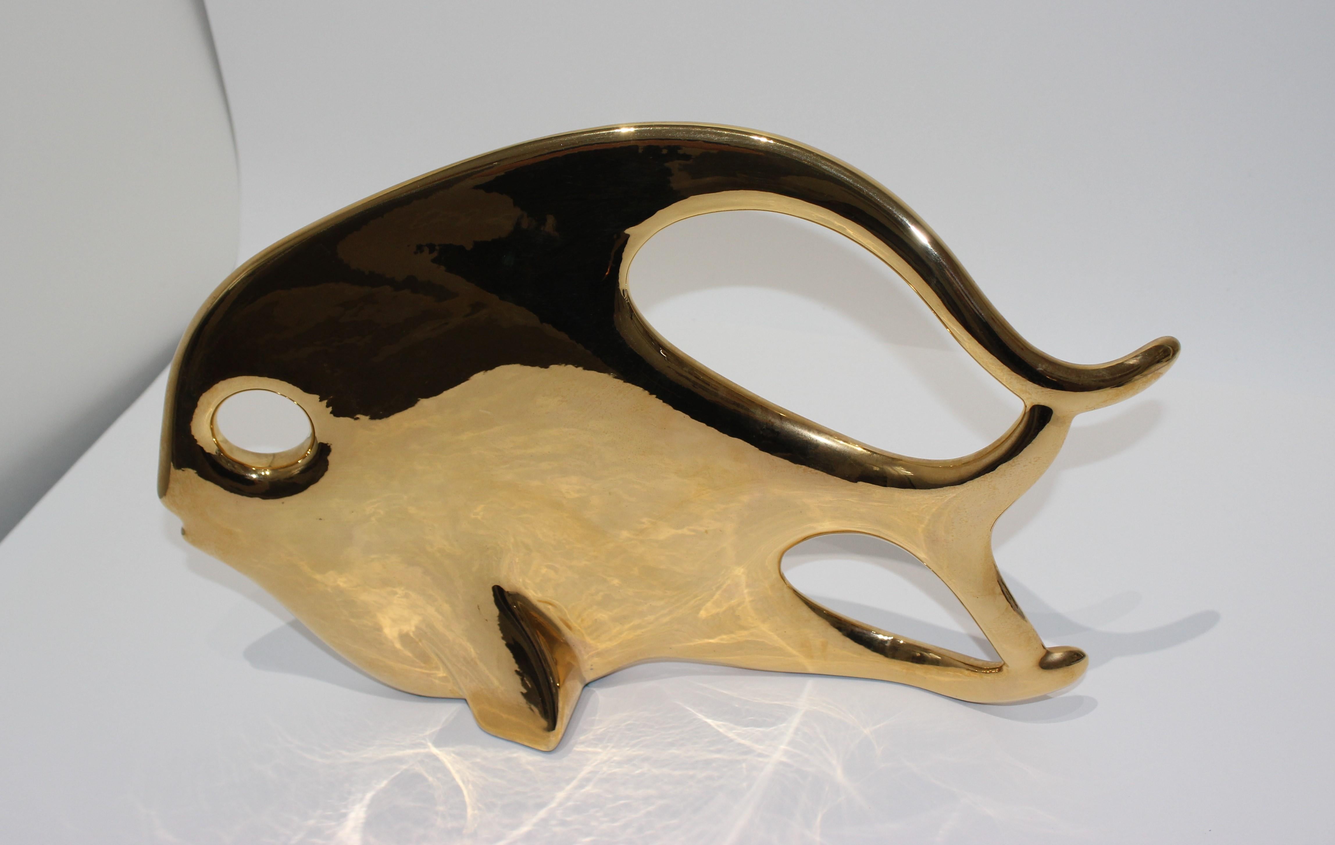 Jaru Keramik Gold Biomorphe Fische 1