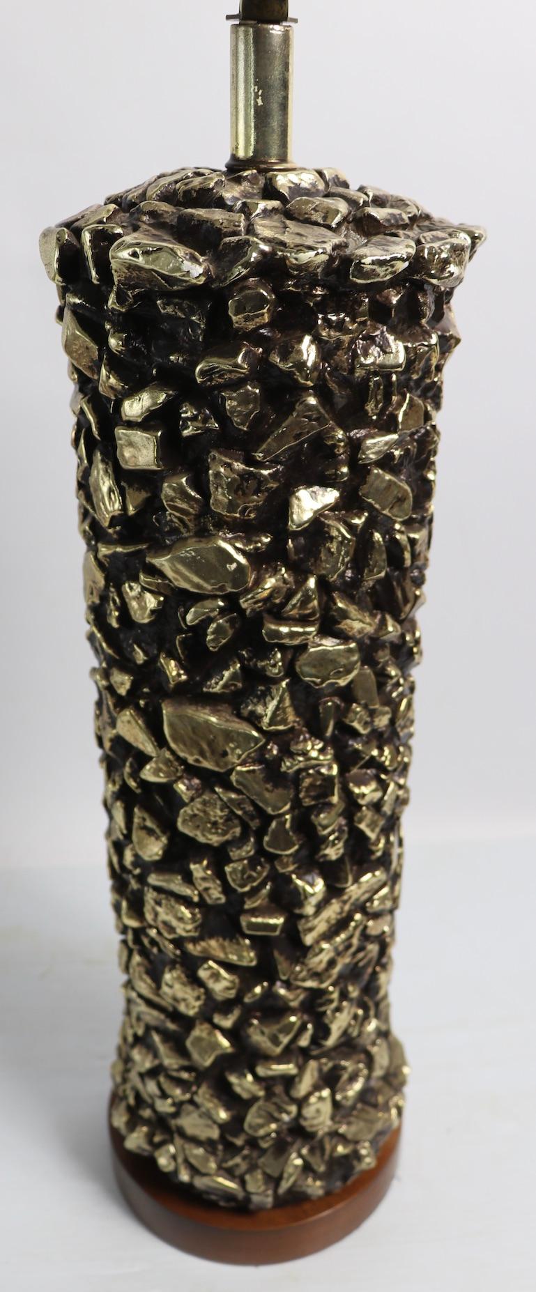 Ceramic Golden Nugget Table Lamp For Sale 2