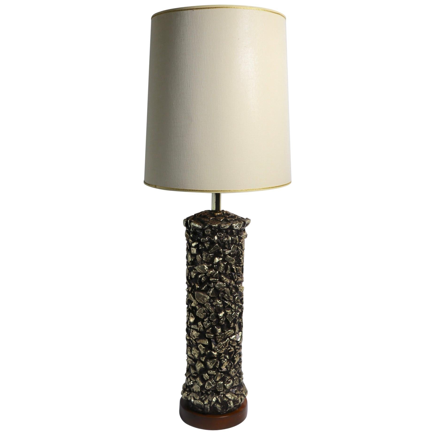 Ceramic Golden Nugget Table Lamp For Sale