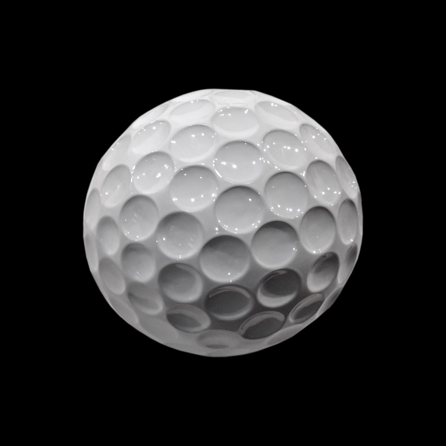 Ceramic golf ball handcrafted in white enamel
Albatros - code GB040, measures: H 40.0, Dm 40.0 cm.

Finishes:
- fully finished in 24 carat gold, platinum or bronze € 1.050,00

Also available in a smaller size : Dm 15 cm.

Please do not hesitate to