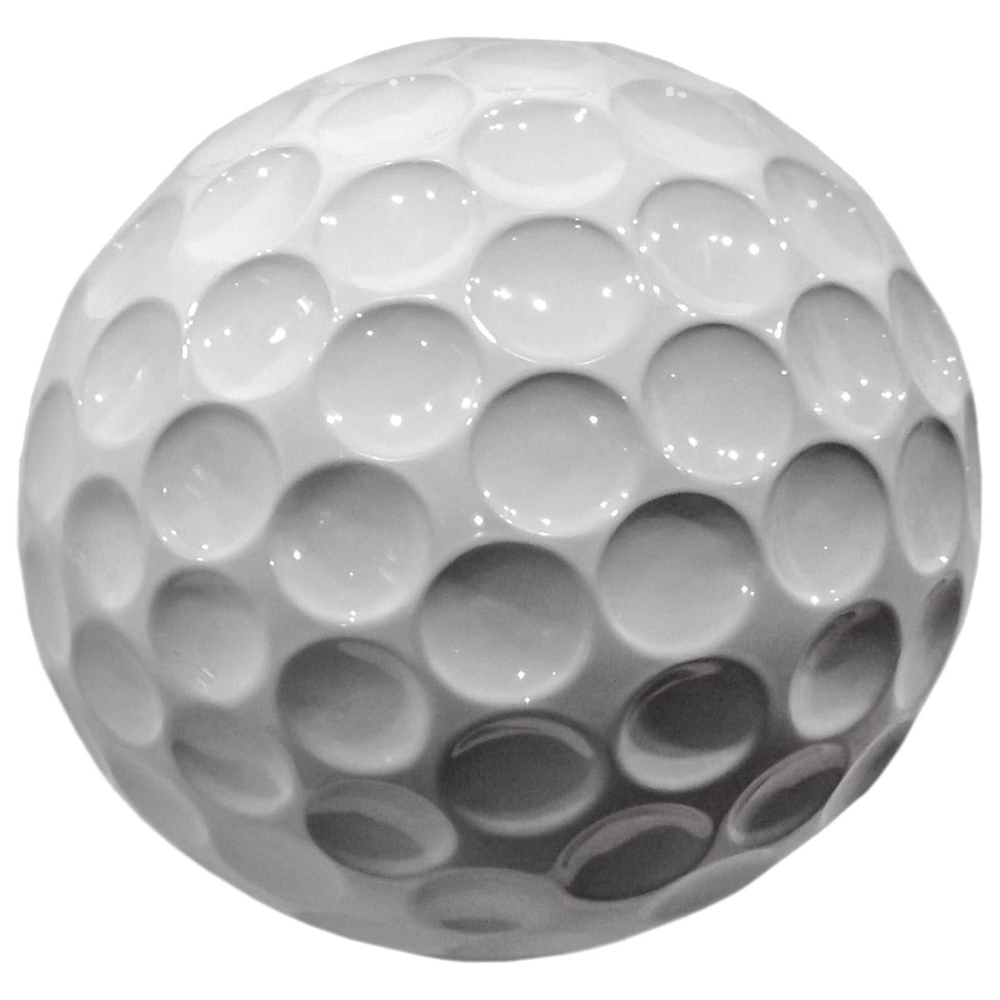 Ceramic Golf Ball "Albatros" Handcrafted in White by Gabriella B. Made in Italy For Sale