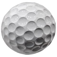 Ceramic Golf Ball "Albatros" Handcrafted in White by Gabriella B. Made in Italy