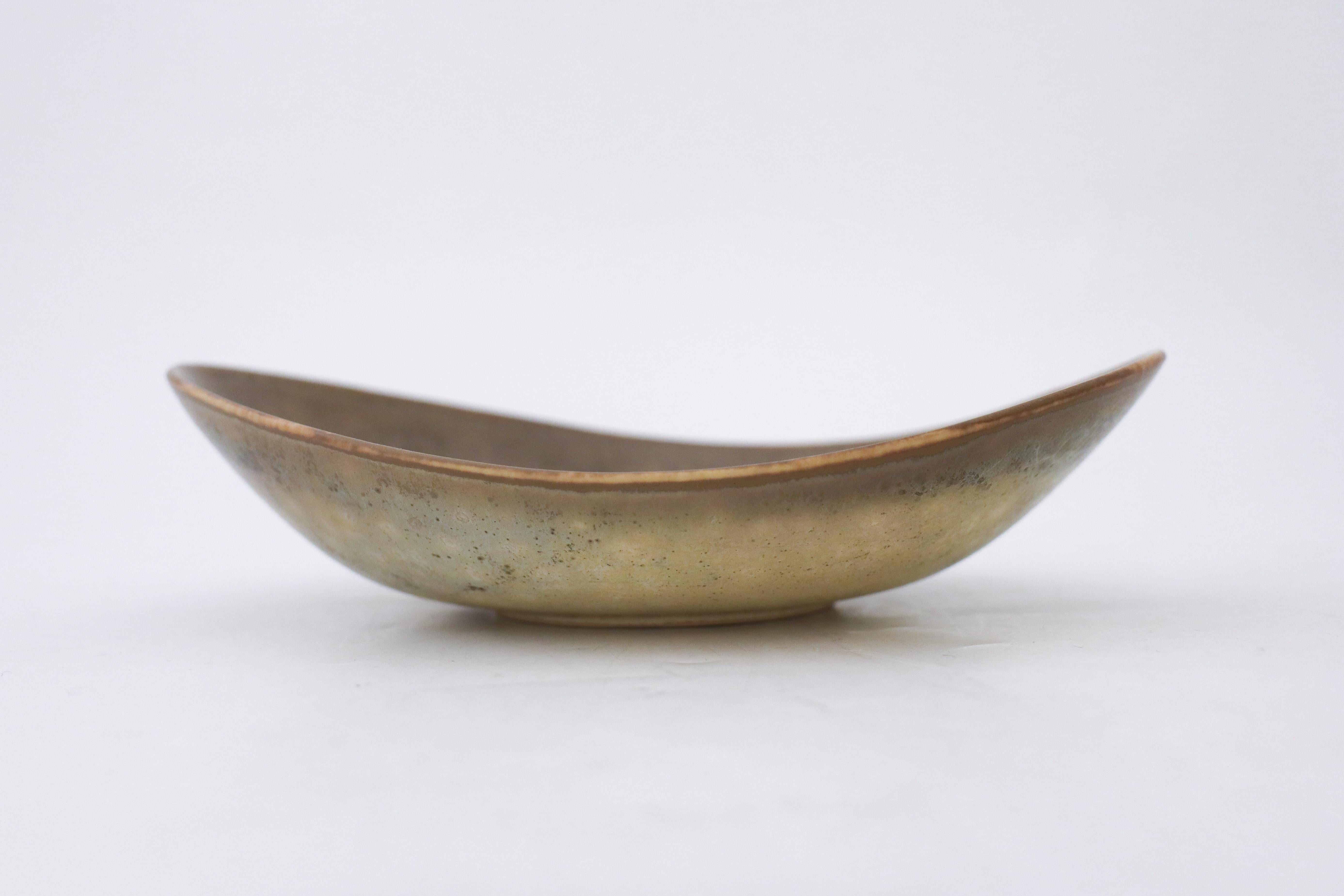 Scandinavian Modern Ceramic Gray Speckled Bowl Carl-Harry Stålhane, Rörstrand, Vintage Mid Century
