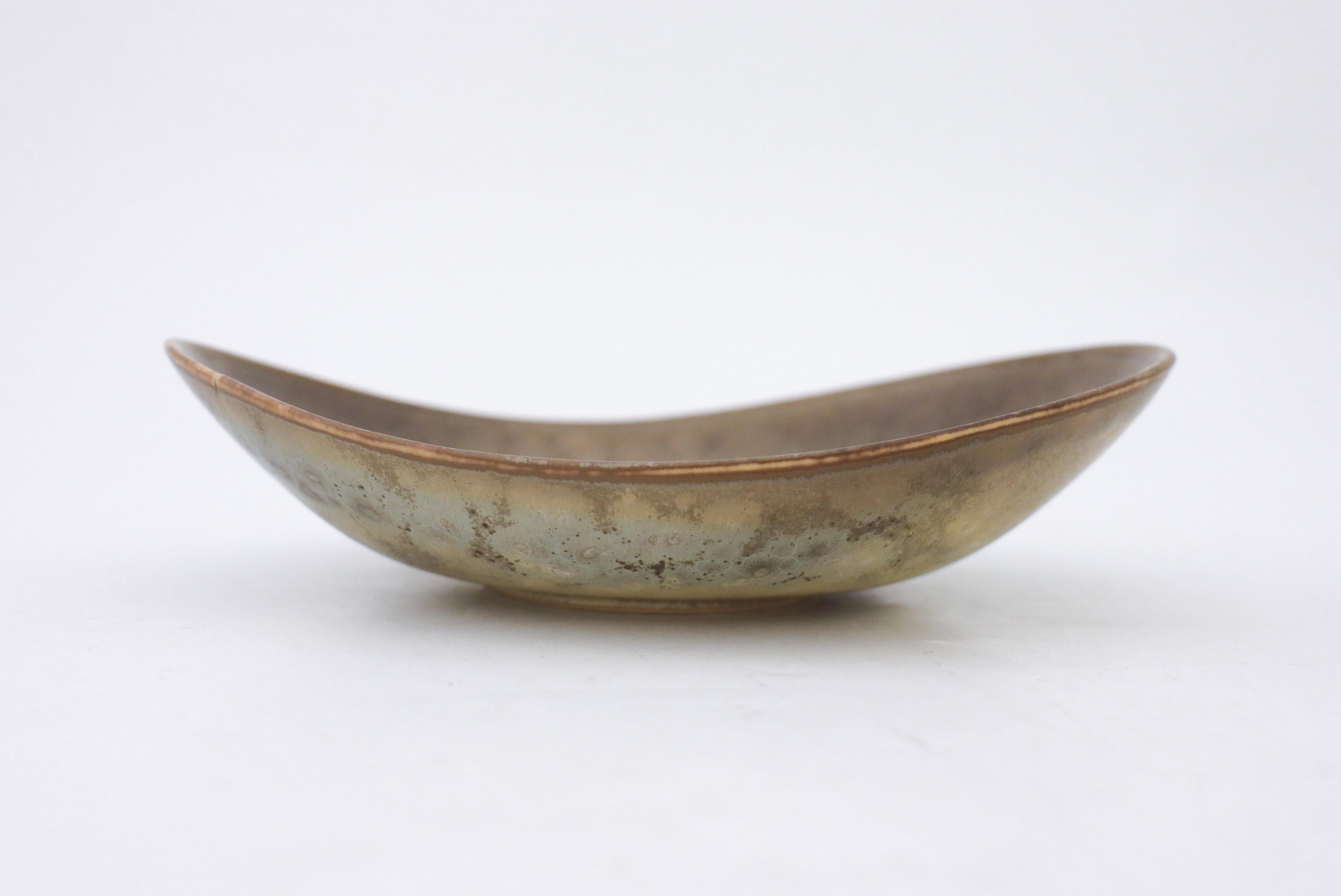 Swedish Ceramic Gray Speckled Bowl Carl-Harry Stålhane, Rörstrand, Vintage Mid Century