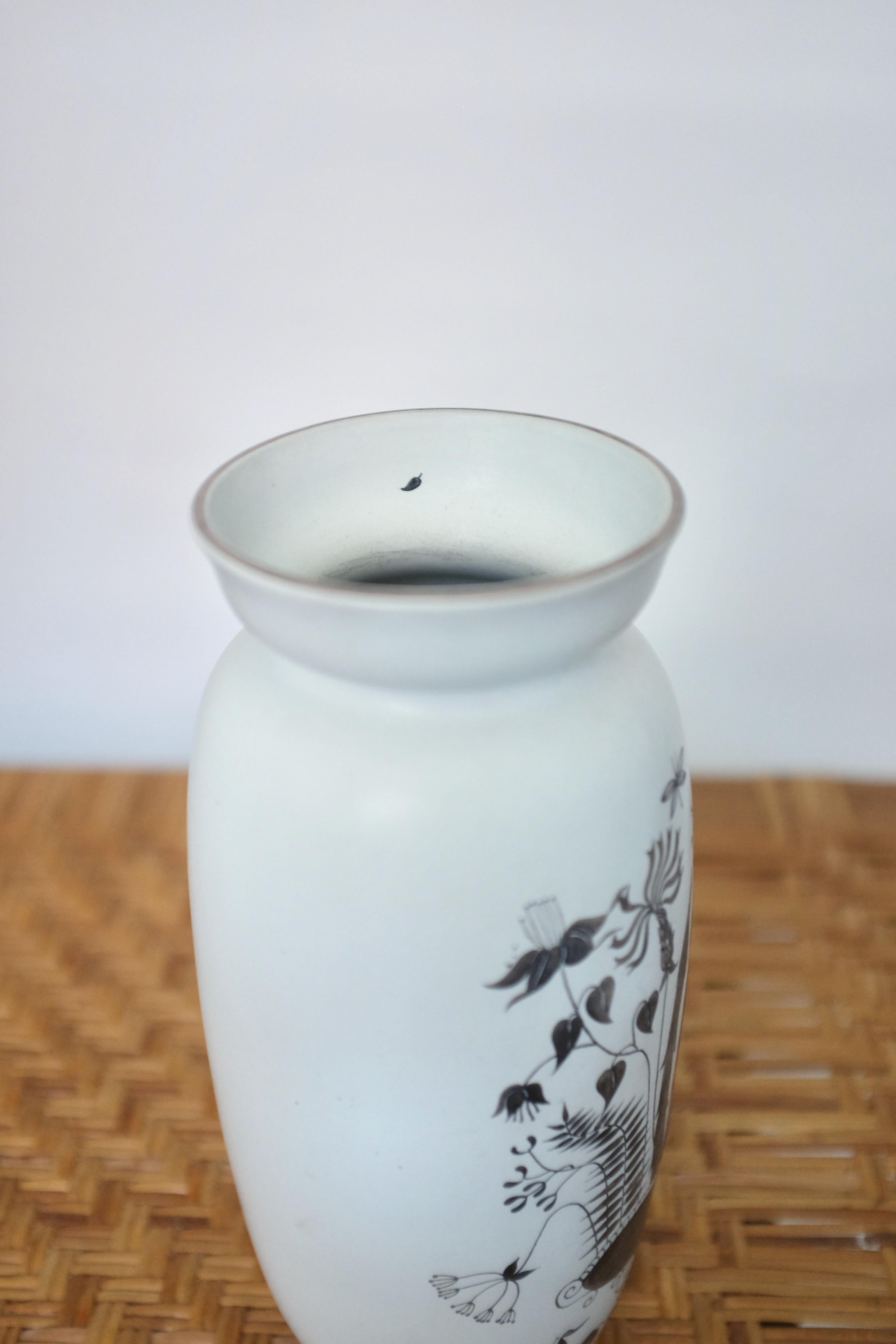 Hand-Painted Ceramic Grazia Vase by Stig Lindberg For Sale