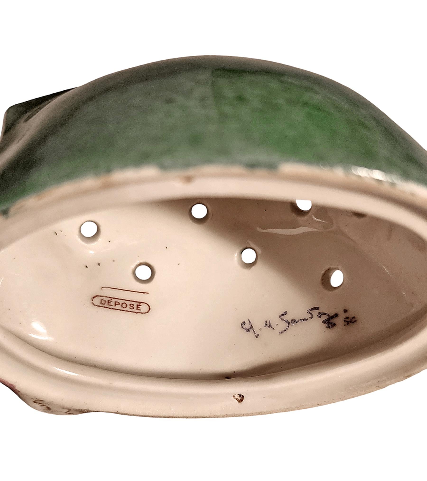 Inizio XX secolo Porta stuzzicadenti in ceramica Greene & Greene di E. A. M. Sandoz per T. Haviland, Francia in vendita