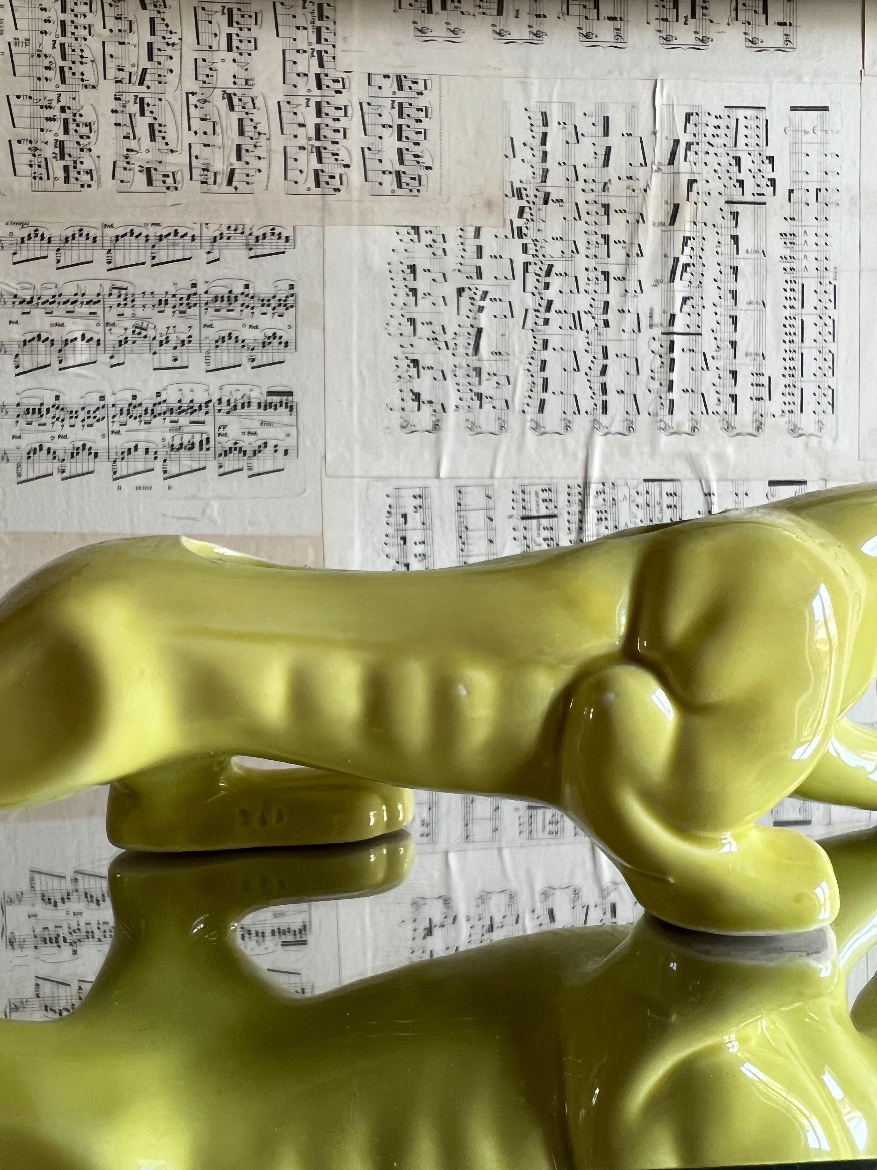 Ceramic Green Panther by Royal Haeger Potteries In Good Condition In Palermo, PA