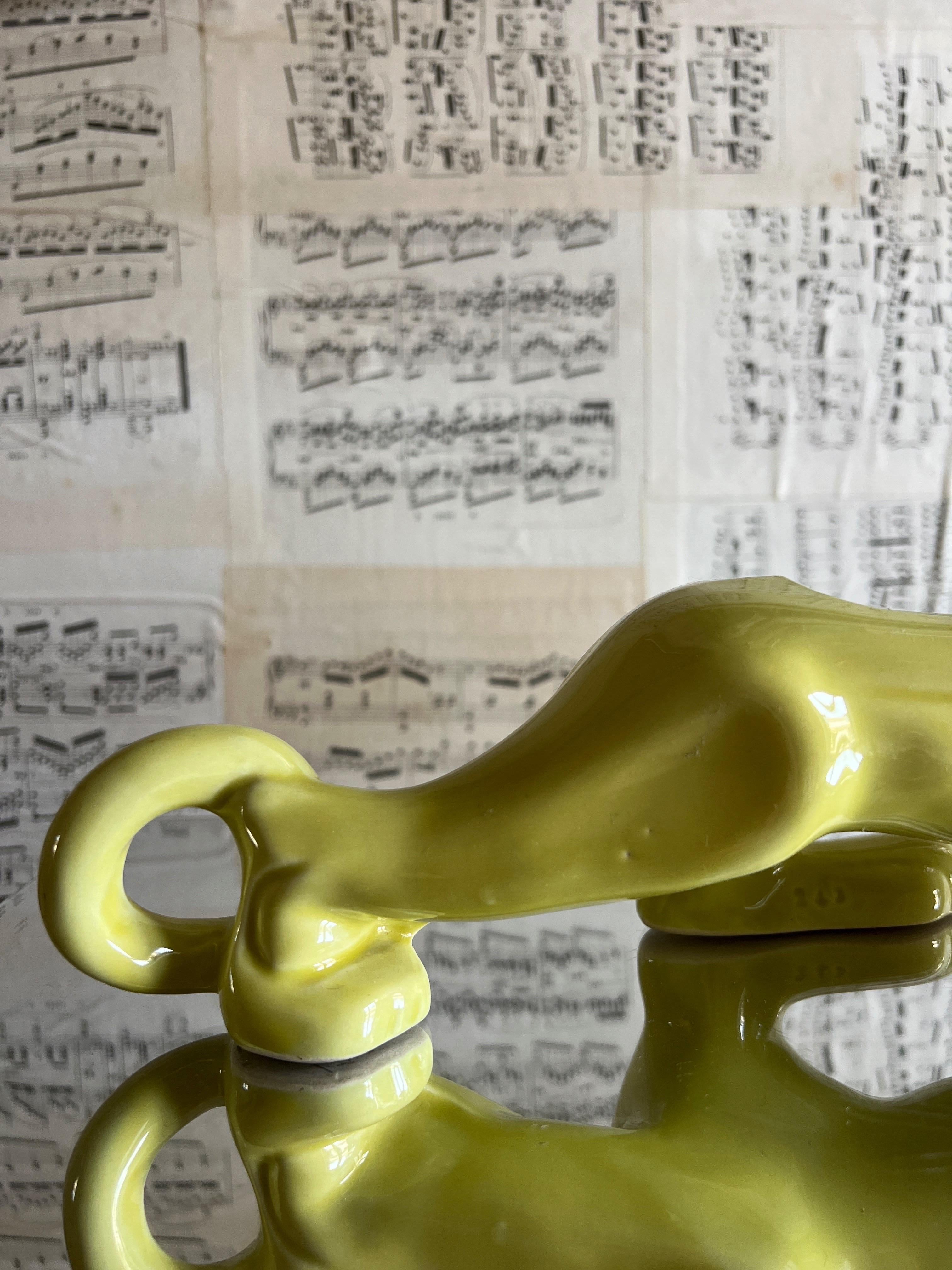 20th Century Ceramic Green Panther by Royal Haeger Potteries