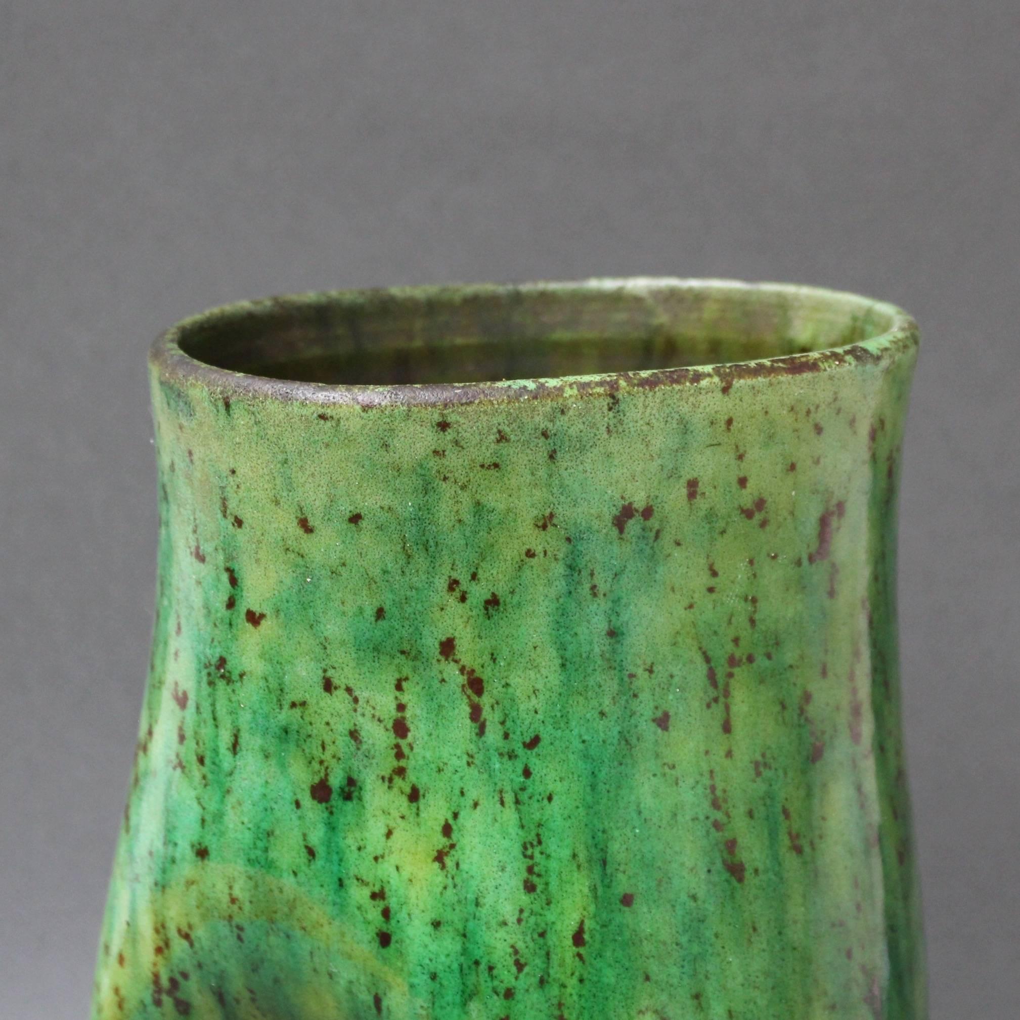 Ceramic Green Vase by Accolay, circa 1960s 3