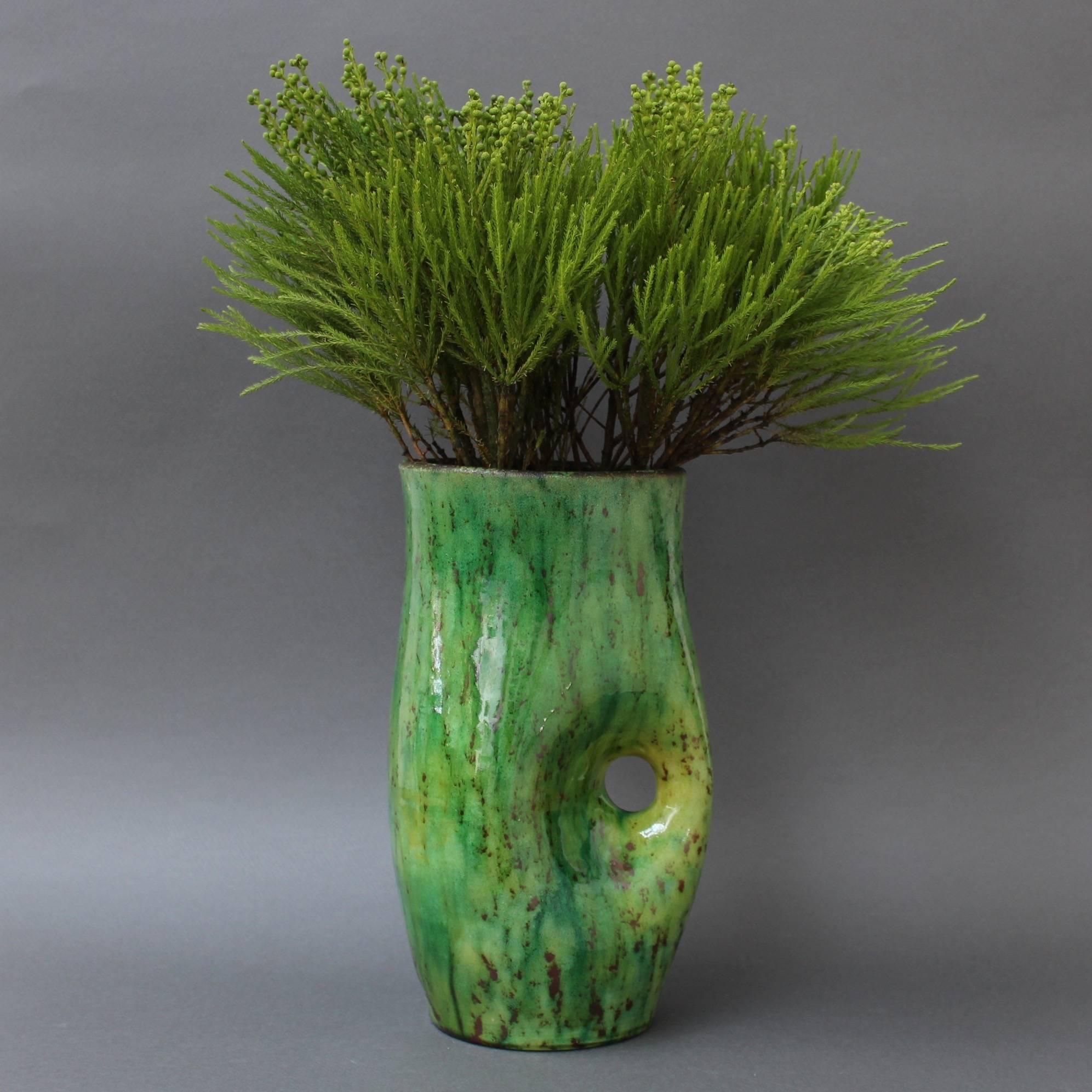 Ceramic Green Vase by Accolay, circa 1960s 5