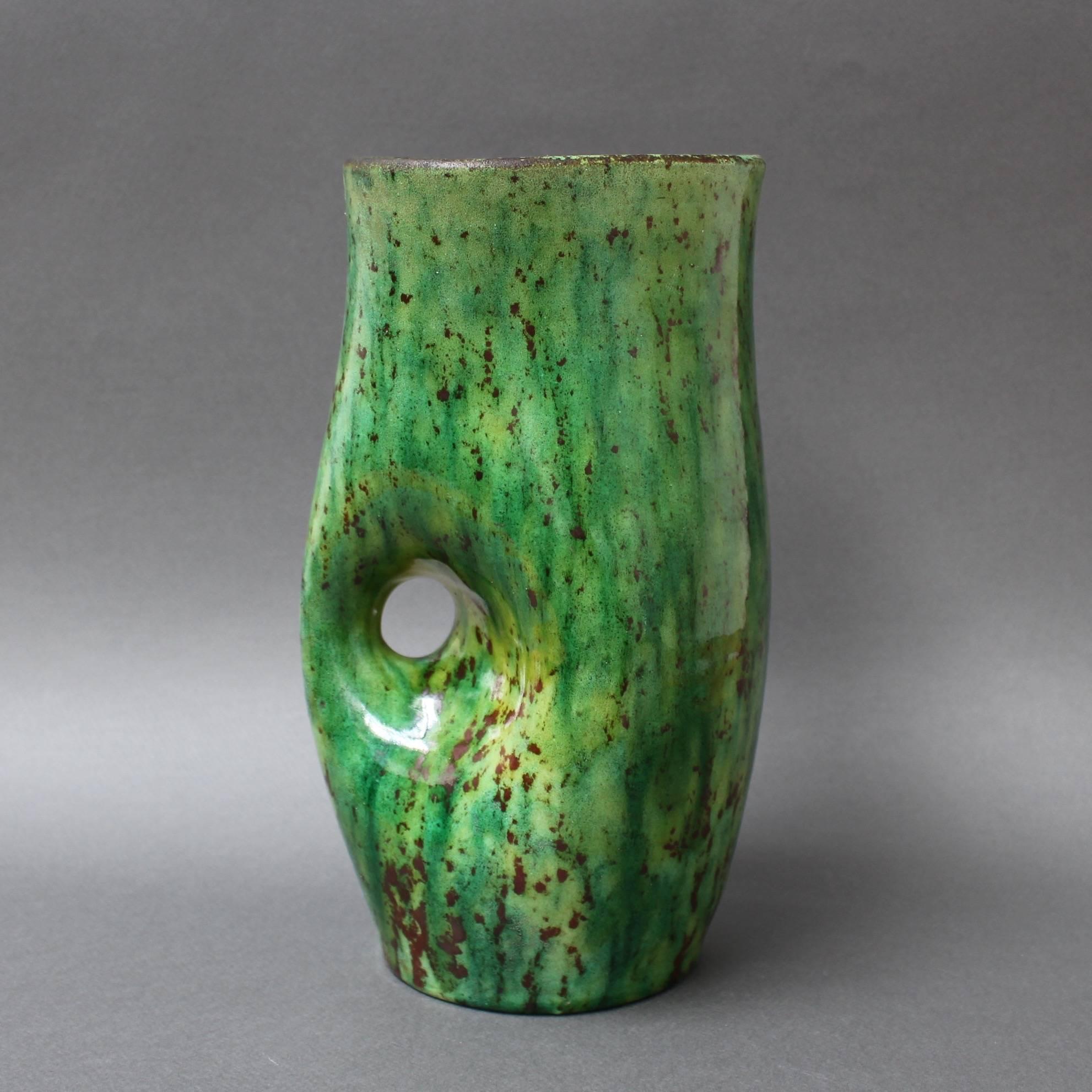 French Ceramic Green Vase by Accolay, circa 1960s